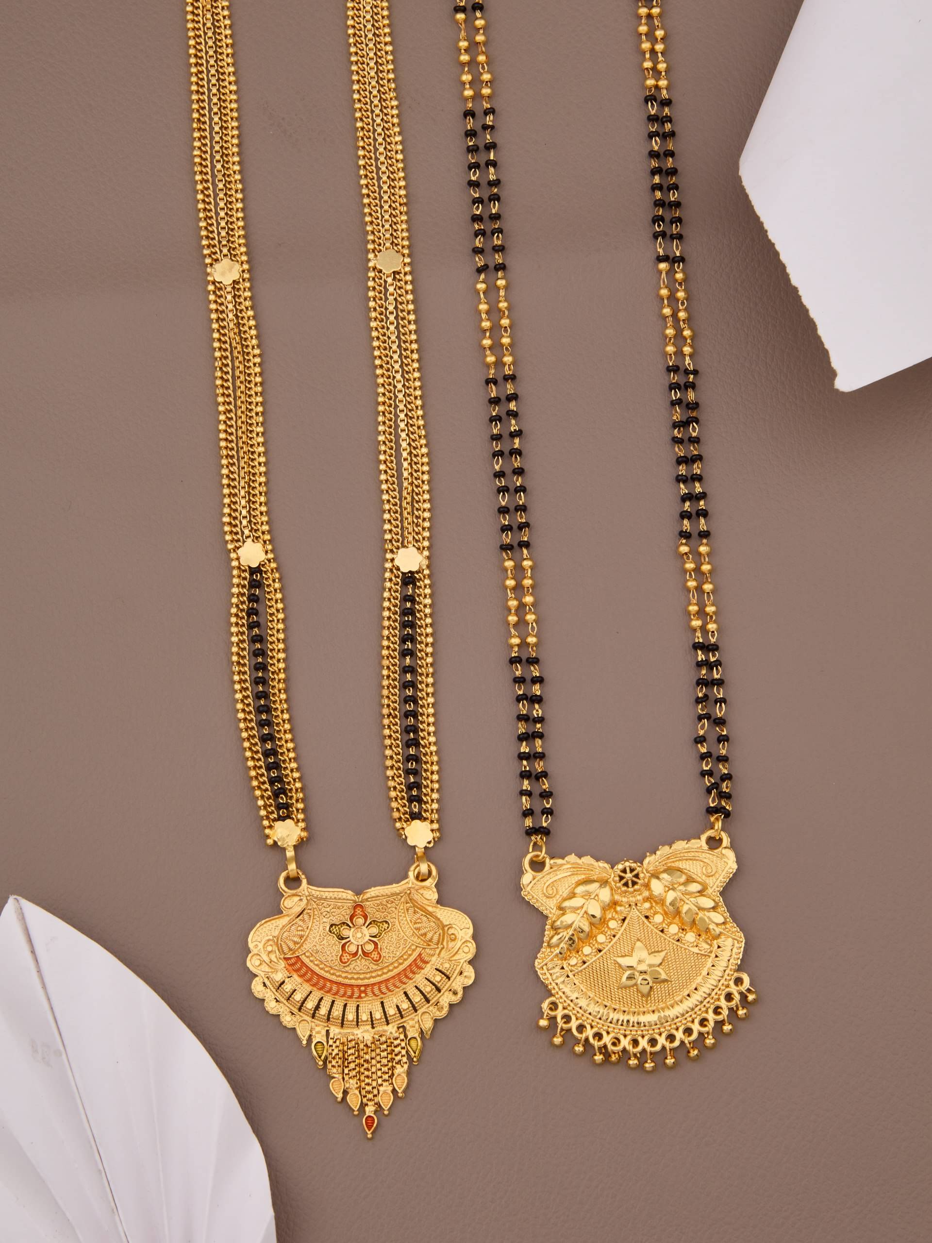 KIEICE Golden Mangalsutra Set ( Pack of 2 ) KIEICE Golden Mangalsutra Set ( Pack of 2 )