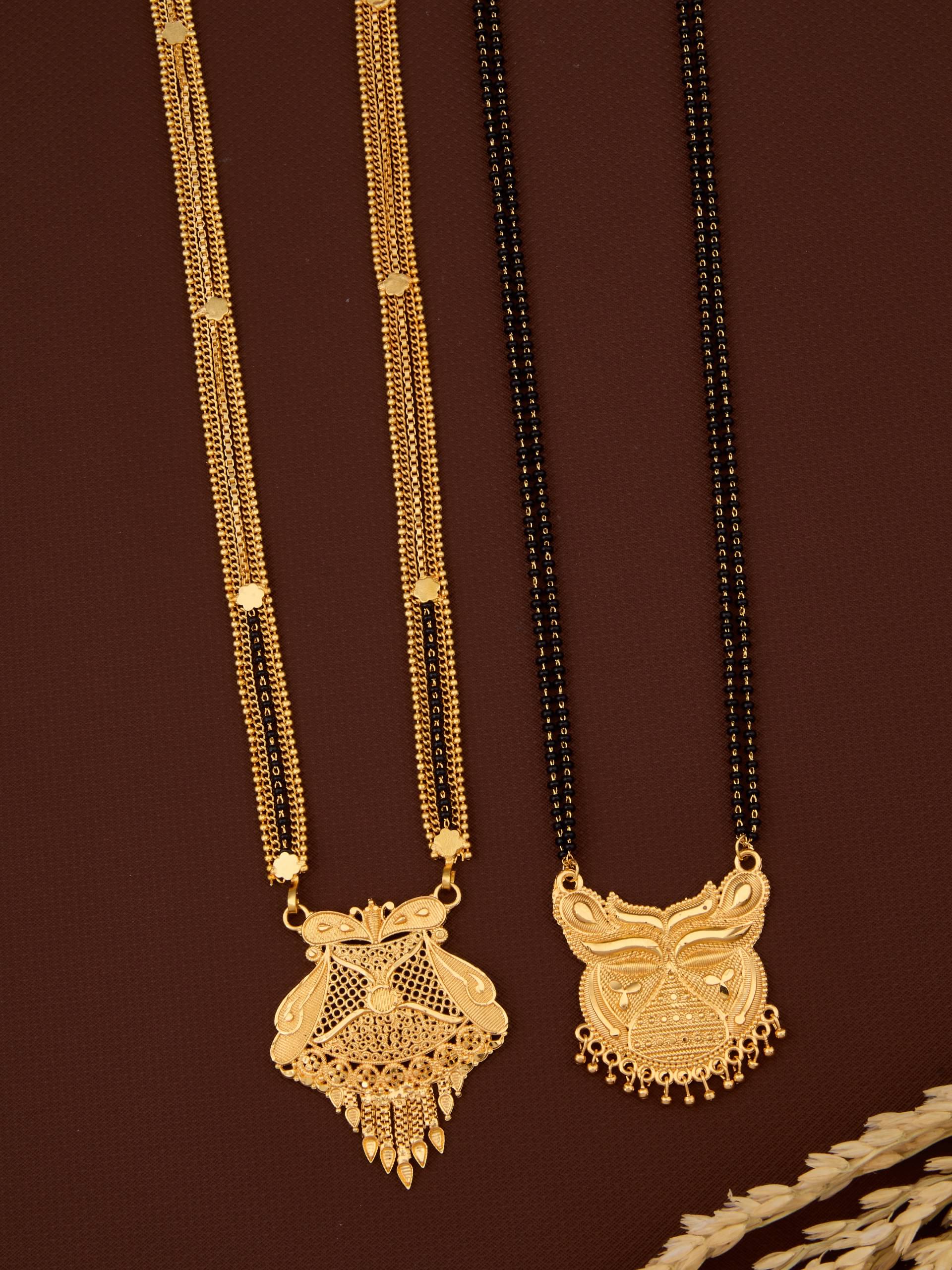 KIEICE Golden Mangalsutra Set ( Pack of 2 ) KIEICE Golden Mangalsutra Set ( Pack of 2 )