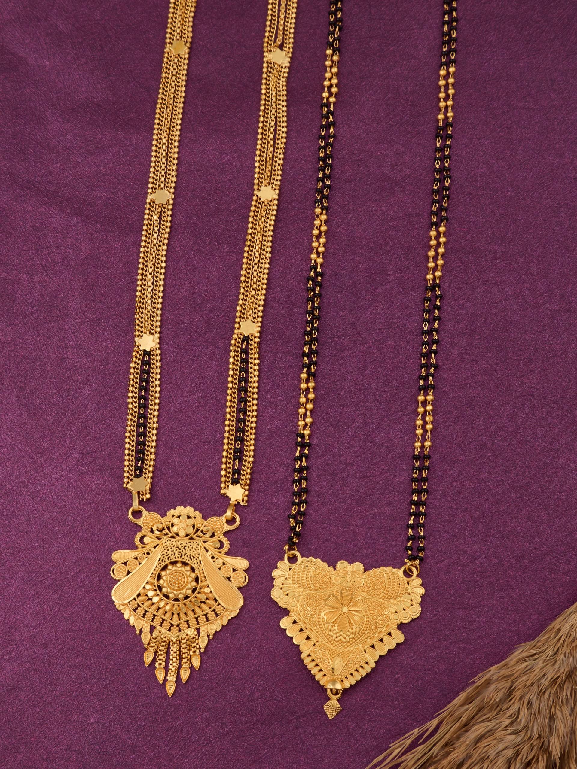     			KIEICE Golden Mangalsutra Set ( Pack of 2 )