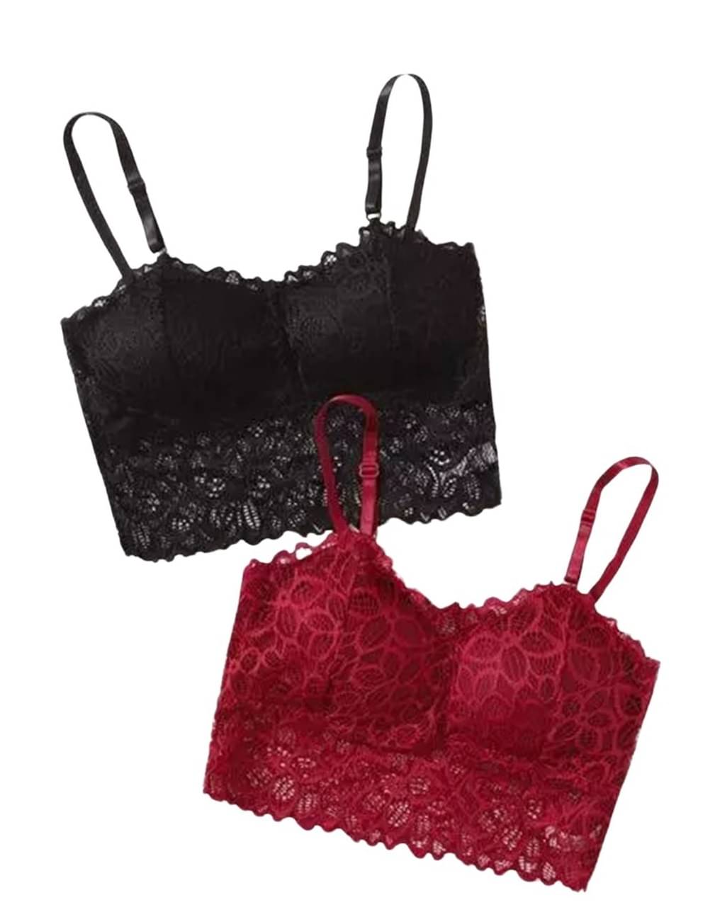     			Kamini Pack of 2 Lace Lightly Padded Bralette Bra For Women ( Multicolor3 )