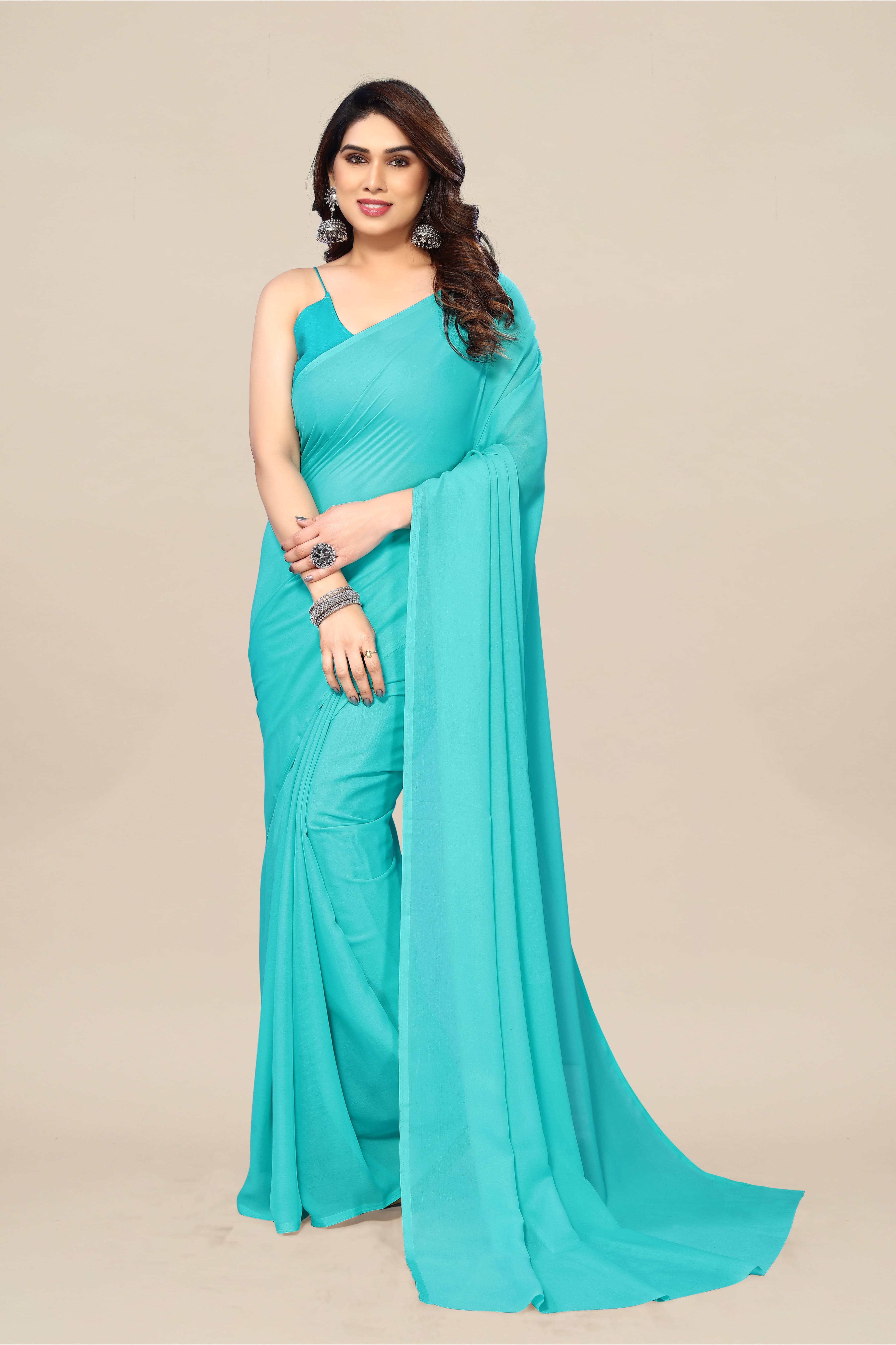Kashvi Sarees Georgette Dyed Kasavu Saree With Unstitched Blouse Piece ( Blue ) Kashvi Sarees Georgette Dyed Kasavu Saree With Unstitched Blouse Piece ( Blue )