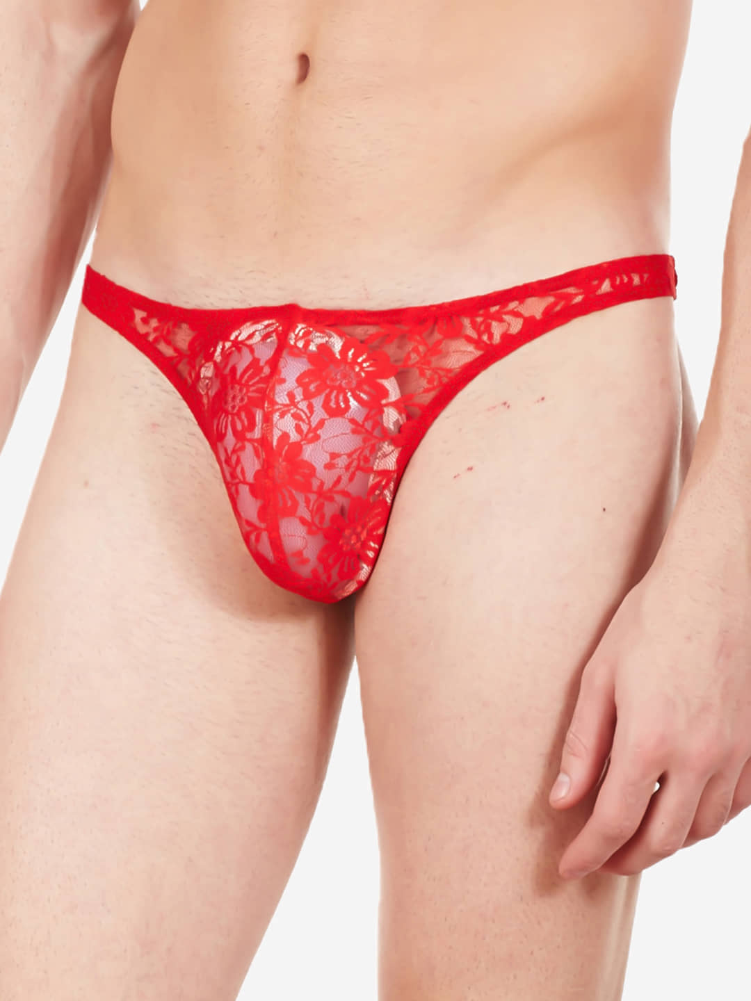 La Intimo Pack of 1 Nylon Thongs For Men's ( Red )