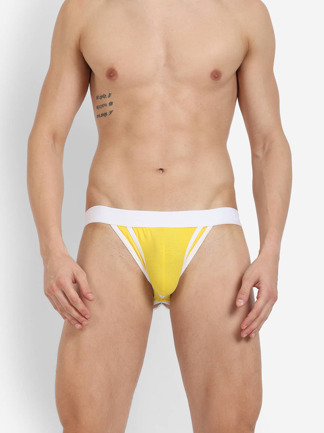 La Intimo Pack of 1 Cotton Blend Briefs For Men's ( Yellow )