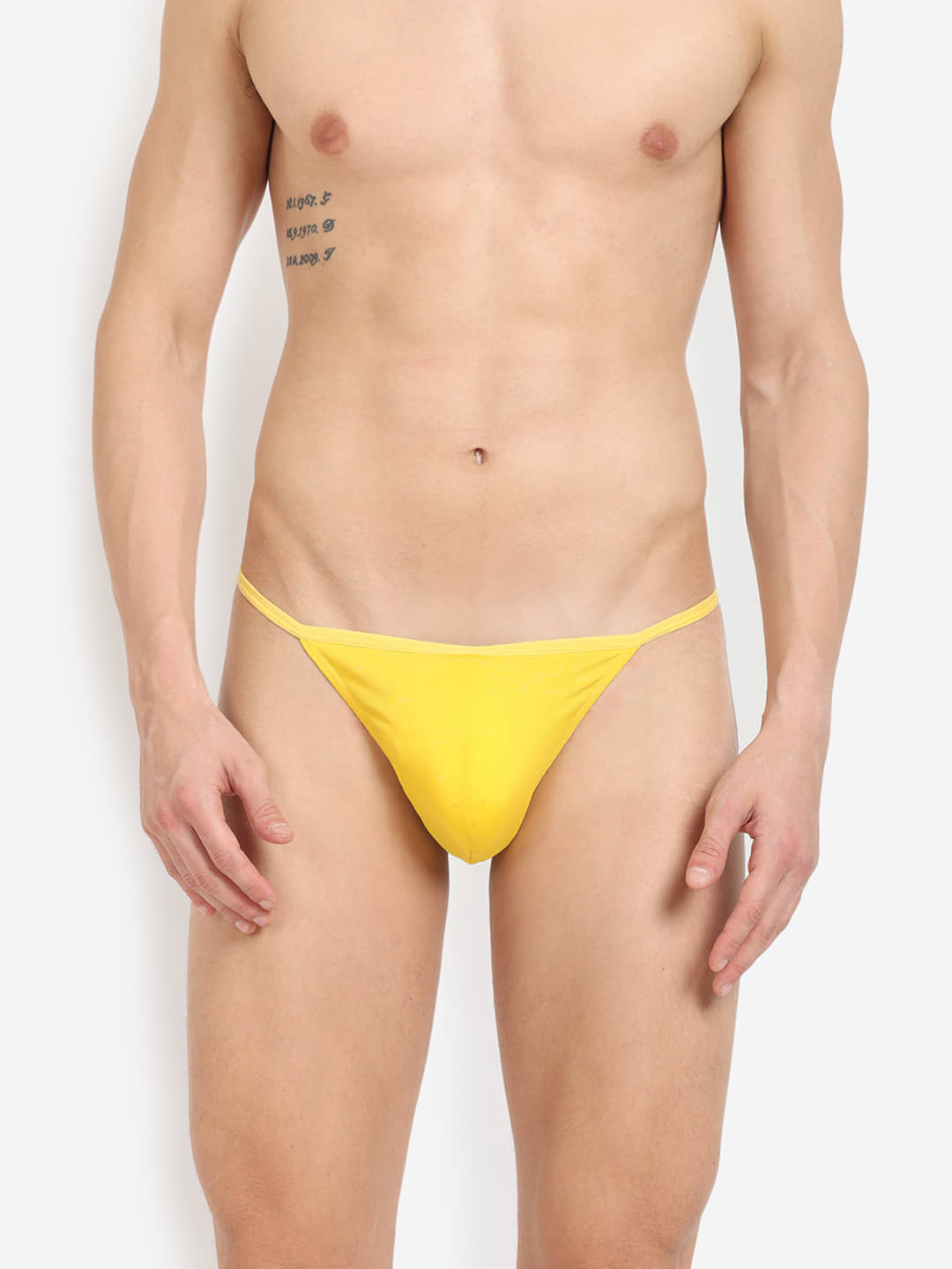 La Intimo Pack of 1 Polyester G-String For Men's ( Yellow )