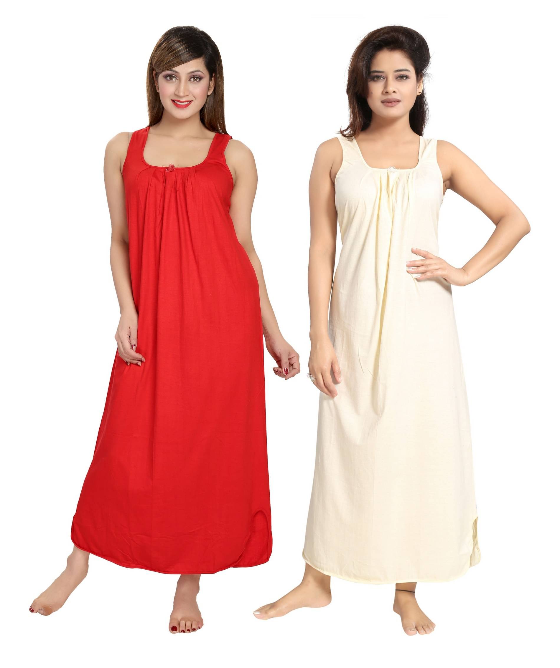     			Mallinath Multicolor Cotton Women's Nightwear Nighty & Night Gowns ( Pack of 2 )
