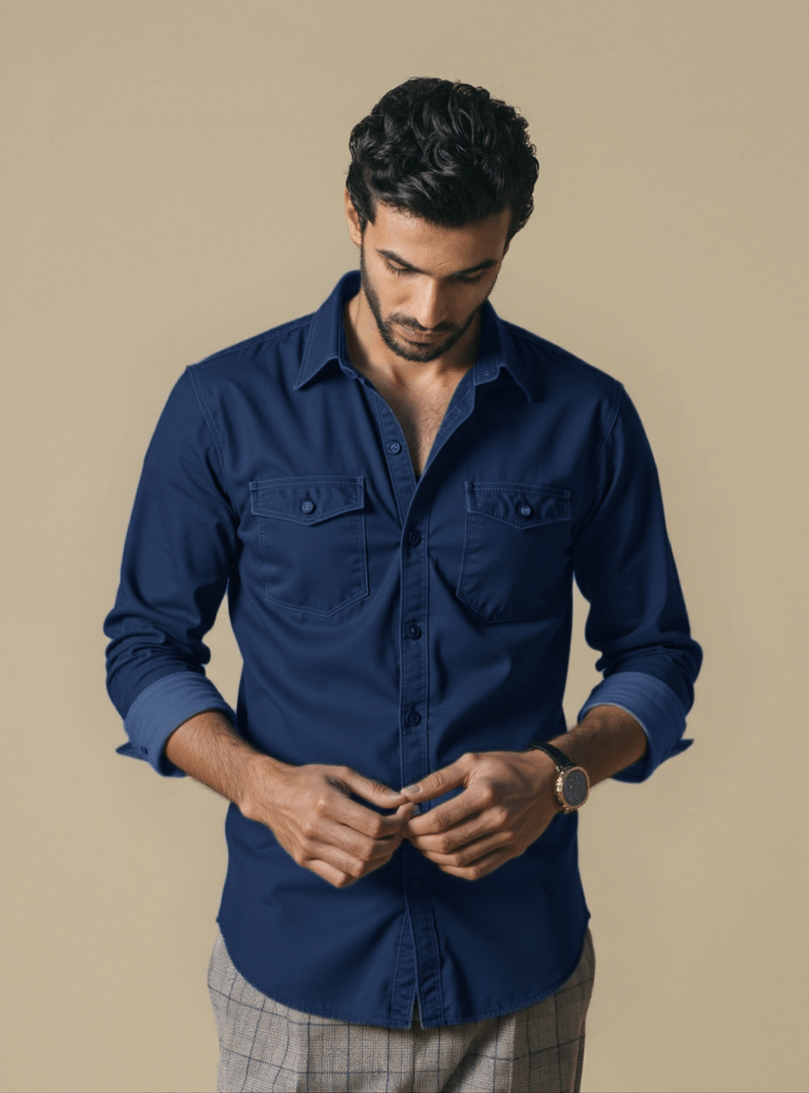 NEW-18 Denim Regular Fit Solids Full Sleeves Men's Casual Shirt - Navy ( Pack of 1 ) NEW-18 Denim Regular Fit Solids Full Sleeves Men's Casual Shirt - Navy ( Pack of 1 )
