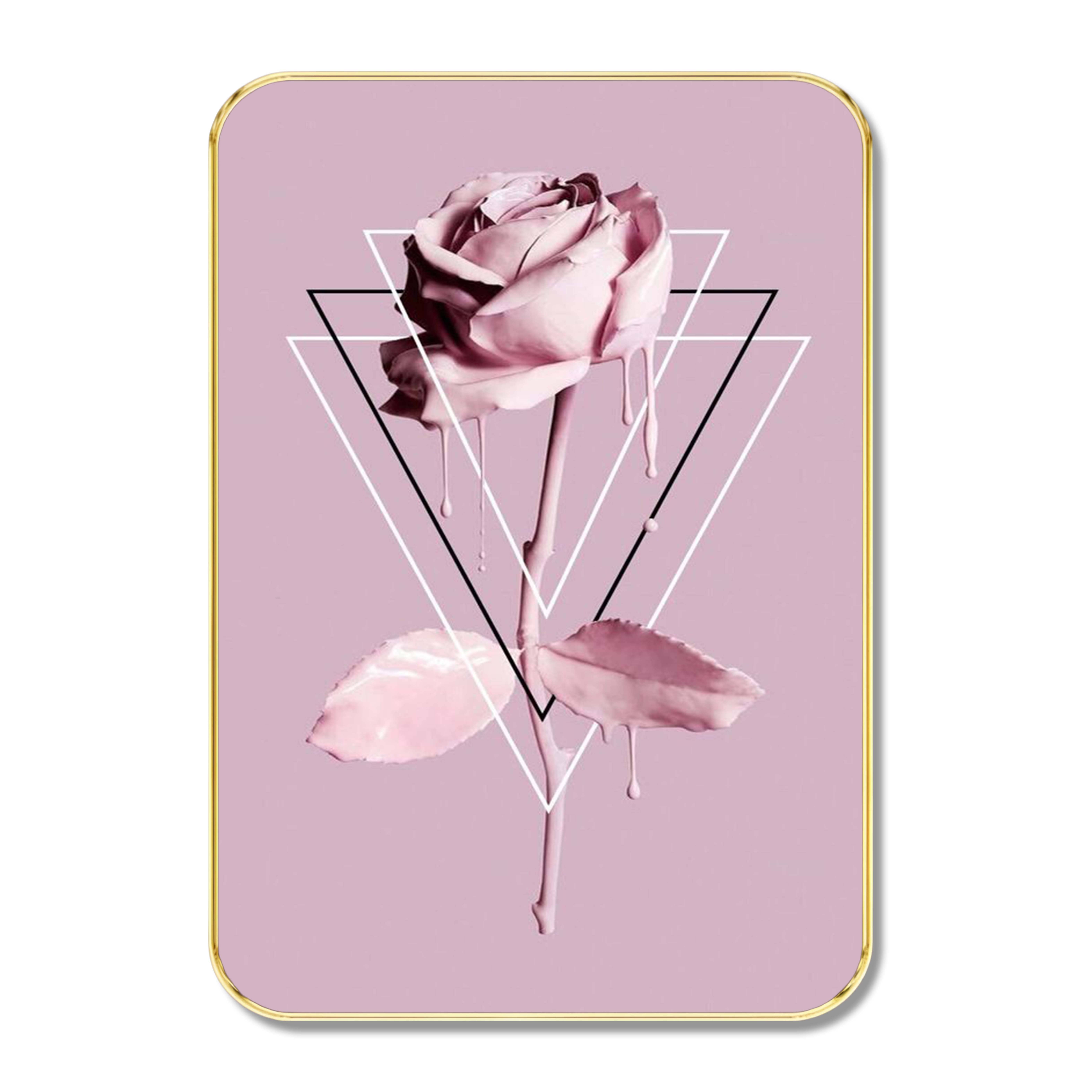 Pink Rose Abstract Wall Art – Dripping Floral Design with Geometric Triangle Aesthetic | Framed Contemporary Rose Painting for Bedroom, Living Room, Office Decor     			Pink Rose Abstract Wall Art – Dripping Floral Design with Geometric Triangle Aesthetic | Framed Contemporary Rose Painting for Bedroom, Living Room, Office Decor