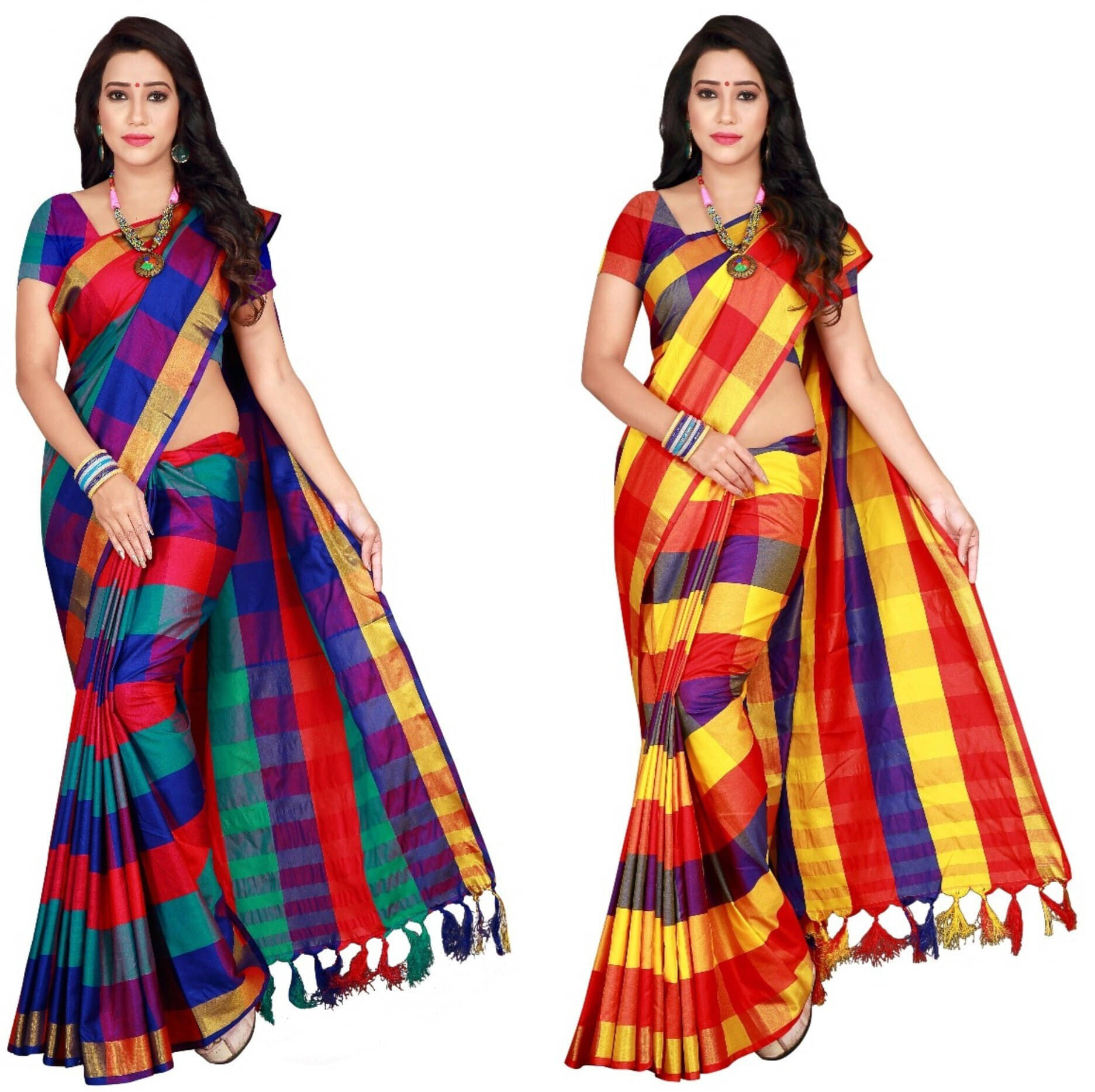     			Priyansh Creation Cotton Silk Printed Saree With Unstitched Blouse Piece ( Brown )
