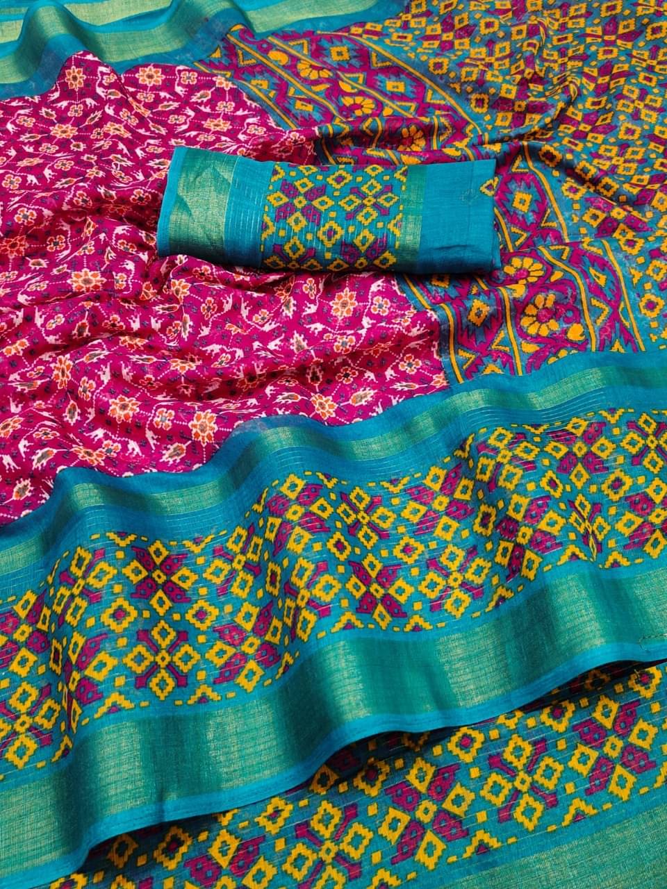 R K S M Cotton Silk Printed Saree With Unstitched Blouse Piece ( Pink ) R K S M Cotton Silk Printed Saree With Unstitched Blouse Piece ( Pink )