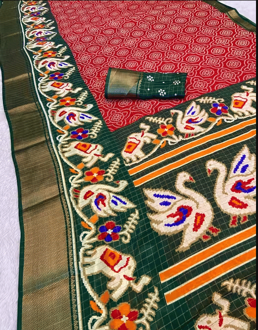 R K S M Cotton Printed Saree With Unstitched Blouse Piece ( Red )     			R K S M Cotton Printed Saree With Unstitched Blouse Piece ( Red )