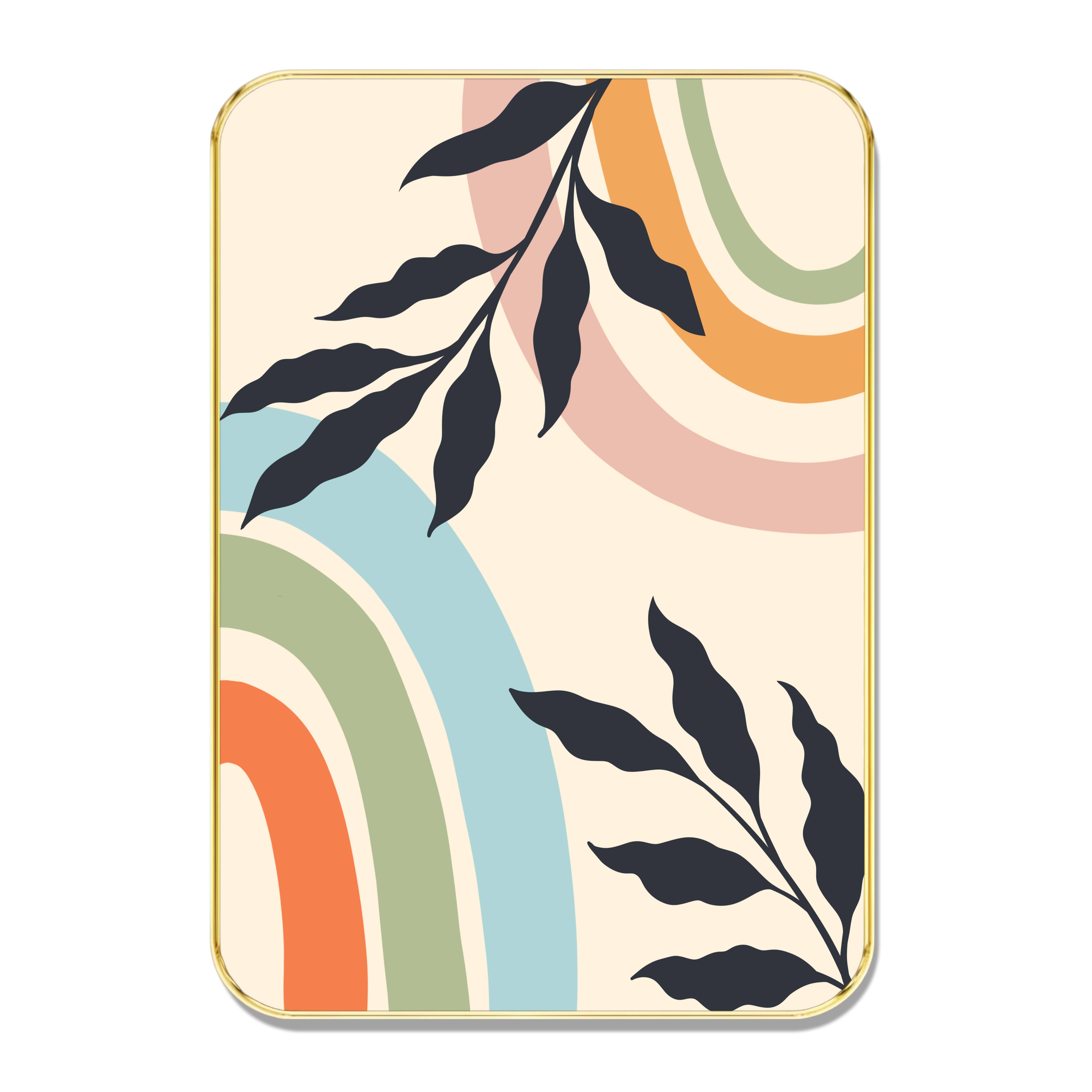 Rainbow Botanical Abstract Wall Art – Colorful Arch Design with Leaf Motif & Golden Frame | Modern Decorative Painting for Living Room, Bedroom & Office Rainbow Botanical Abstract Wall Art – Colorful Arch Design with Leaf Motif & Golden Frame | Modern Decorative Painting for Living Room, Bedroom & Office