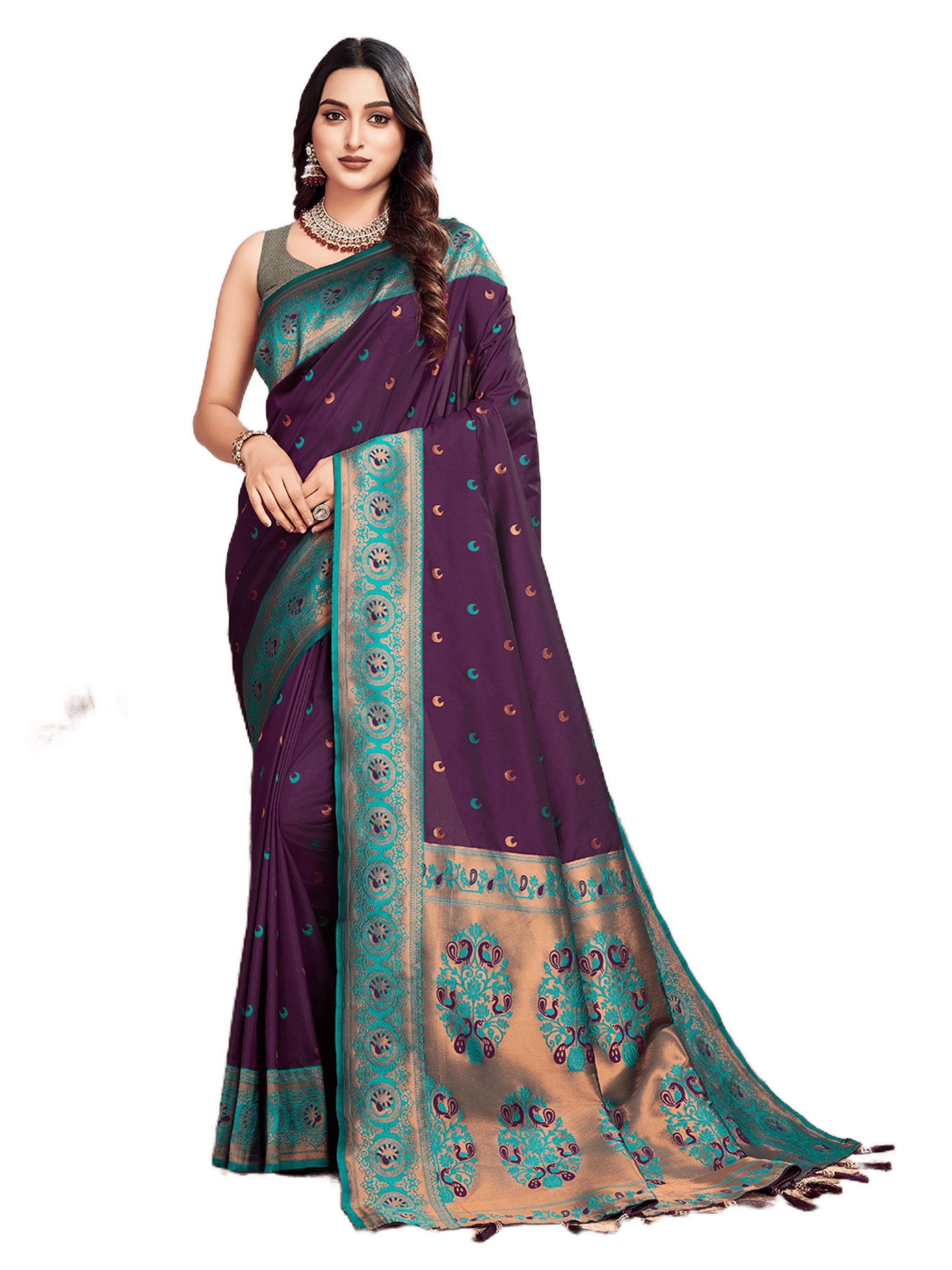 Rangtulika Ethnics Jacquard Embroidered Banarasi saree With Unstitched Blouse Piece ( Burgundy )     			Rangtulika Ethnics Jacquard Embroidered Banarasi saree With Unstitched Blouse Piece ( Burgundy )