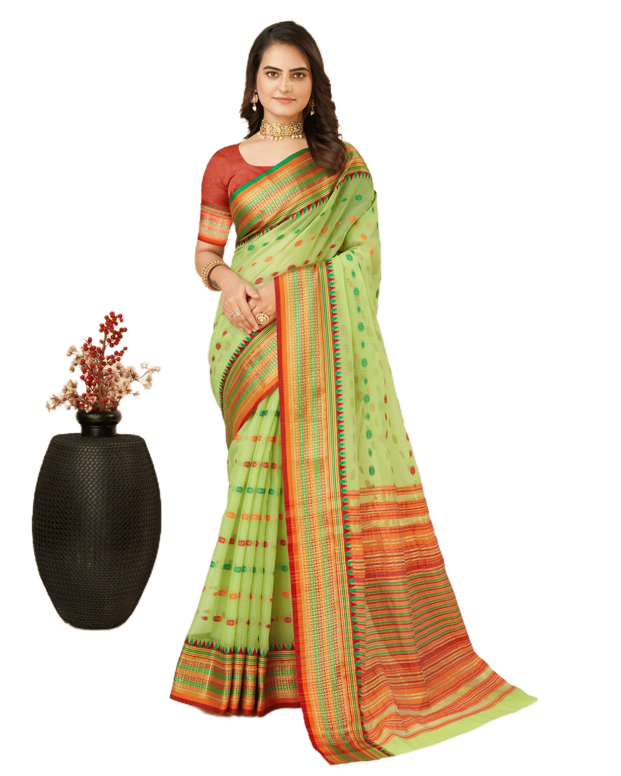 Rangtulika Ethnics Silk Woven Banarasi saree With Unstitched Blouse Piece ( Green ) Rangtulika Ethnics Silk Woven Banarasi saree With Unstitched Blouse Piece ( Green )