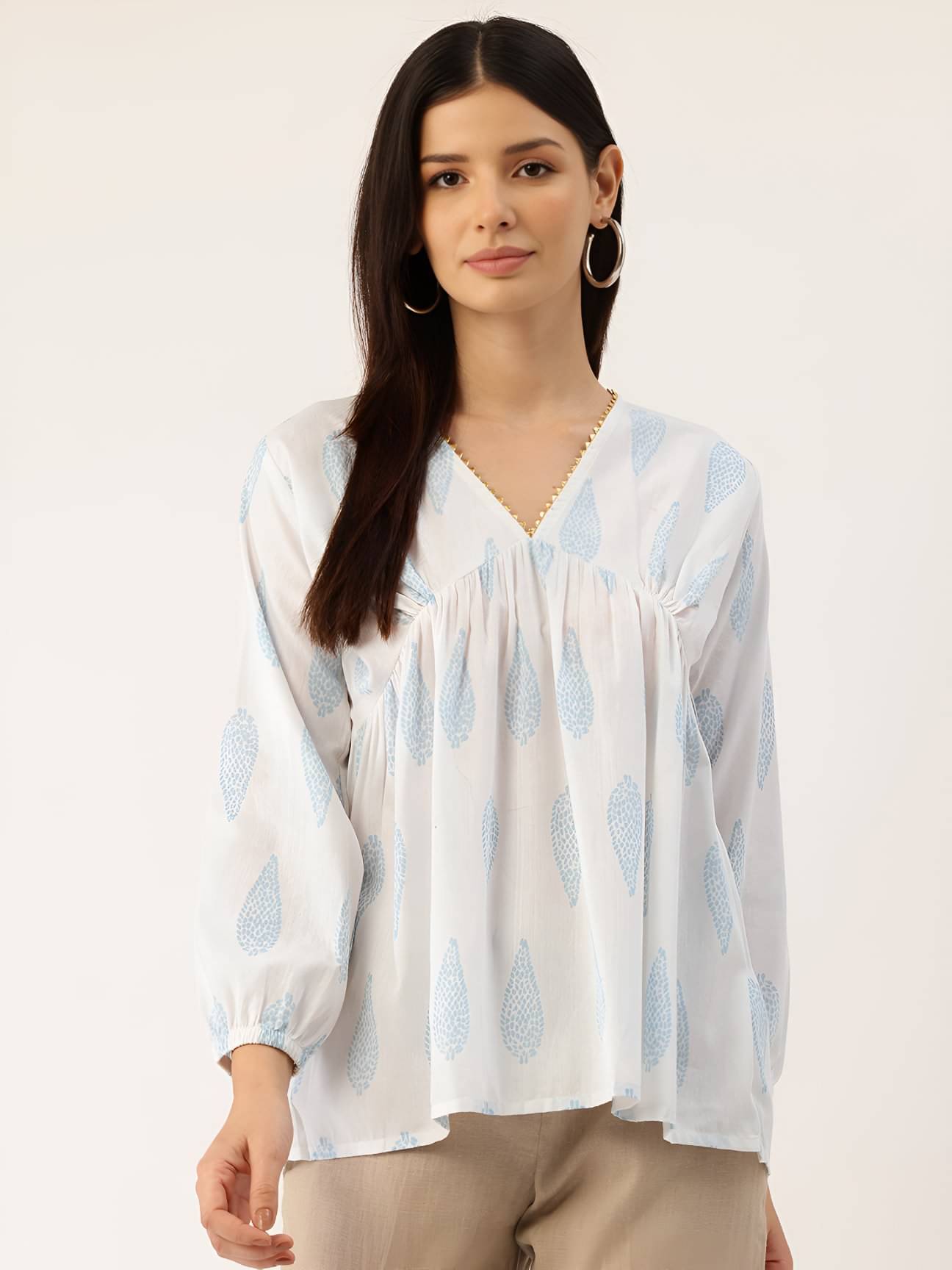     			Rangun Women's Rayon Regular Top ( White )