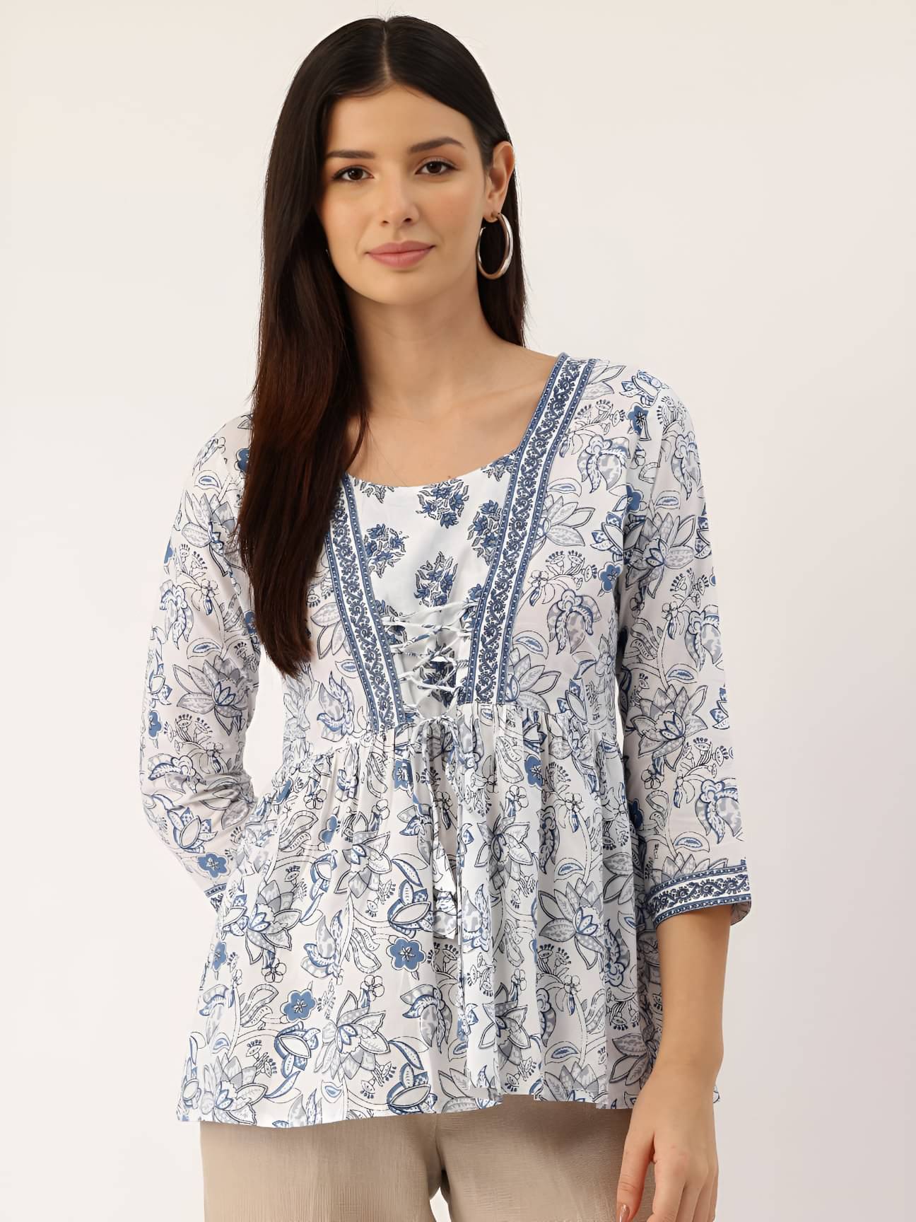     			Rangun Women's Rayon Regular Top ( Blue )