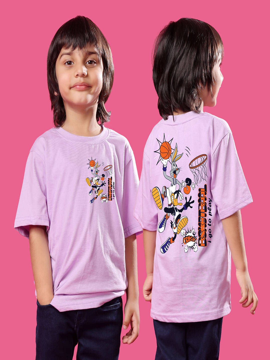     			SWIFTLY Pack of 1 Boys Cotton T-Shirt ( Lavender )