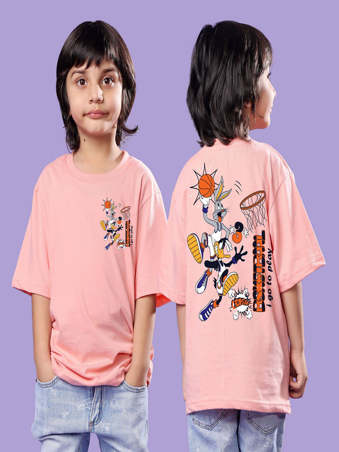     			SWIFTLY Pack of 1 Boys Cotton T-Shirt ( Peach )