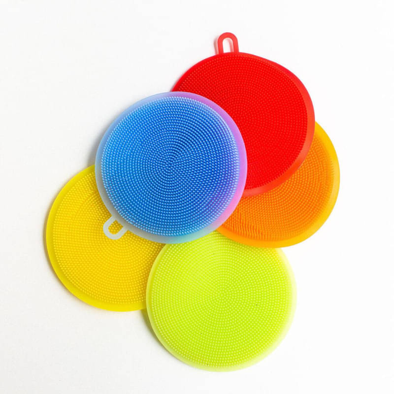 Silicone Sponge Dish Scrubber-Non Stick Cleaning Dish pack of 5 Silicone Sponge Dish Scrubber-Non Stick Cleaning Dish pack of 5
