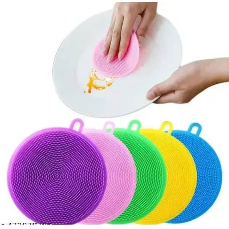 Silicone Sponge Dish Scrubber-Non Stick Cleaning Dish pack of 5 Silicone Sponge Dish Scrubber-Non Stick Cleaning Dish pack of 5