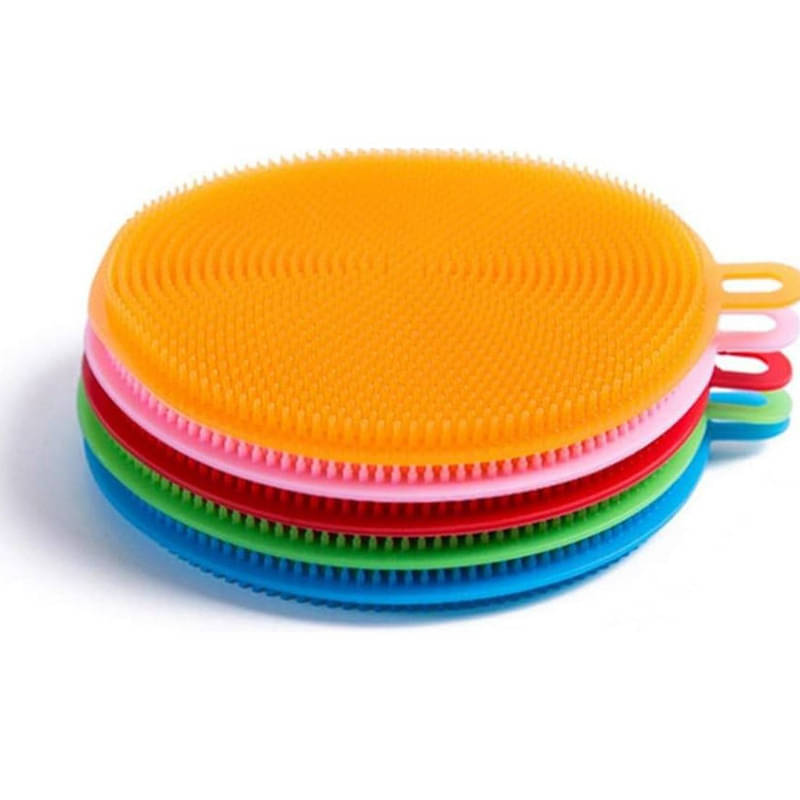 Silicone Sponge Dish Scrubber-Non Stick Cleaning Dish pack of 5 Silicone Sponge Dish Scrubber-Non Stick Cleaning Dish pack of 5