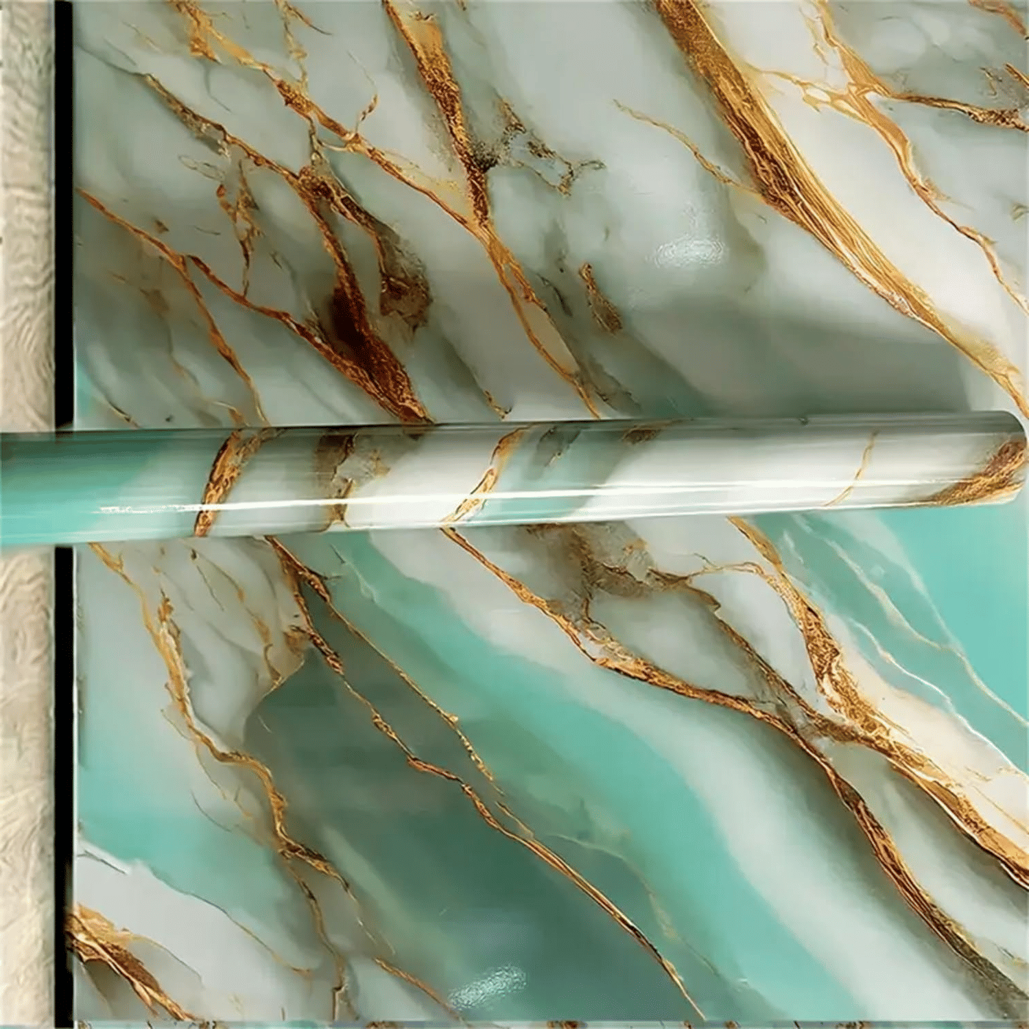     			Sky Gold Wall Sticker Waterproof Wallpaper (60cm x 200cm) for Kitchen, Furniture, Cabinets, Tabletop, Wooden, Wardrobe, Renovation PVC Self Adhesive Sticker (Pack Of 2)