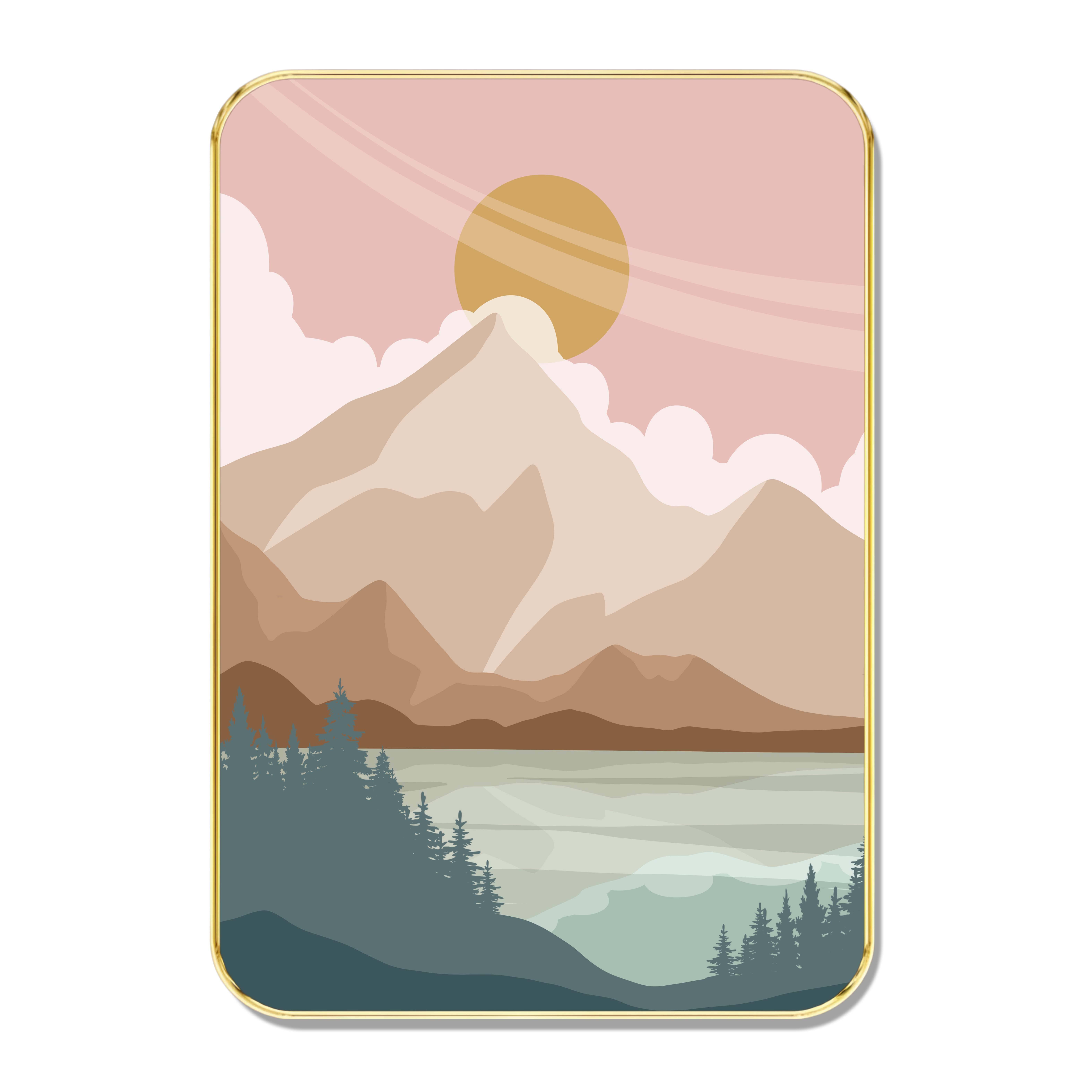 Sunrise Mountain Lake Wall Art – Abstract Nature Landscape Painting with Golden Frame | Scenic Forest & Hill Artwork for Living Room & Bedroom Sunrise Mountain Lake Wall Art – Abstract Nature Landscape Painting with Golden Frame | Scenic Forest & Hill Artwork for Living Room & Bedroom