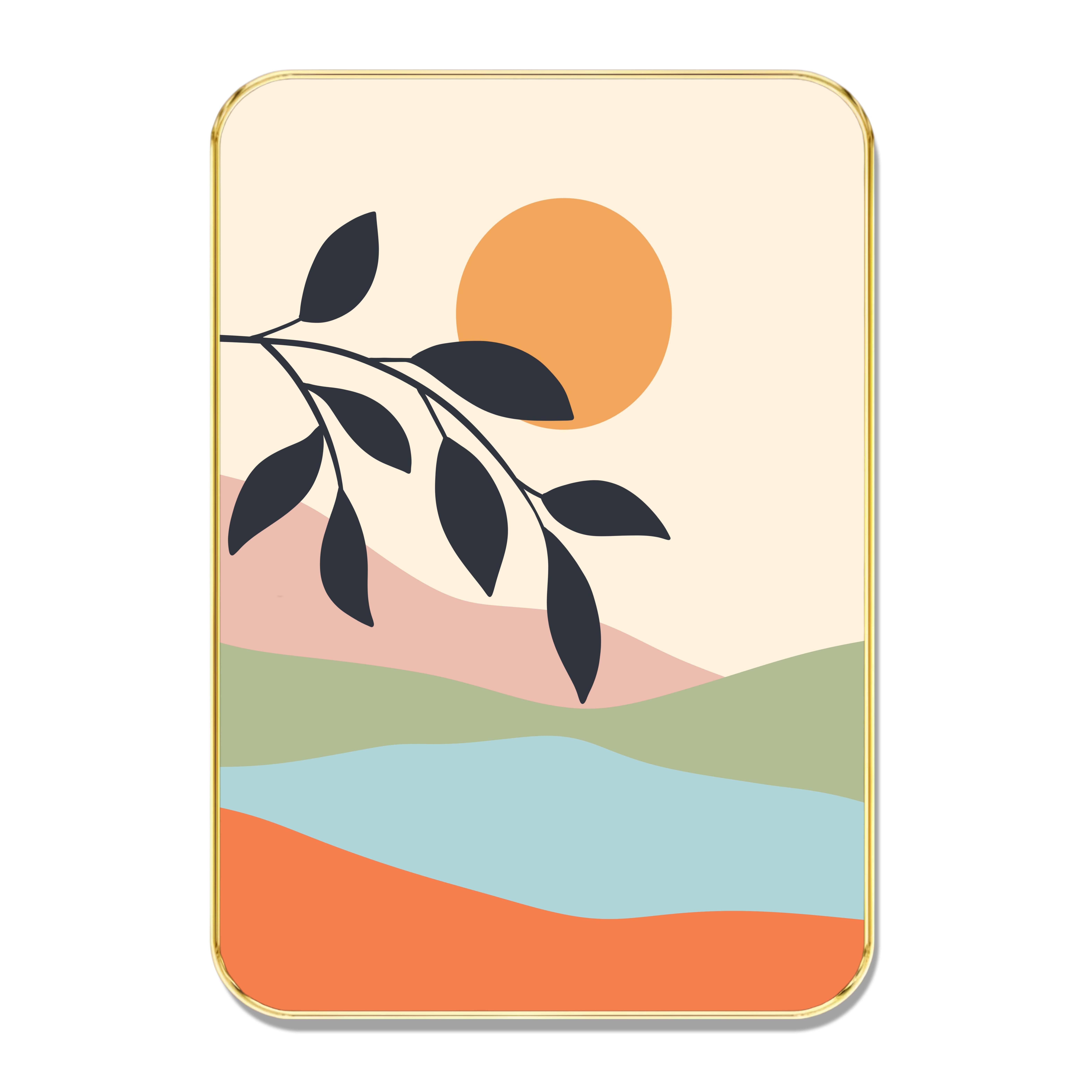 Sunset Landscape Wall Art – Abstract Nature Scene with Leaf Silhouette & Golden Frame | Modern Decorative Painting for Living Room, Bedroom & Office Sunset Landscape Wall Art – Abstract Nature Scene with Leaf Silhouette & Golden Frame | Modern Decorative Painting for Living Room, Bedroom & Office