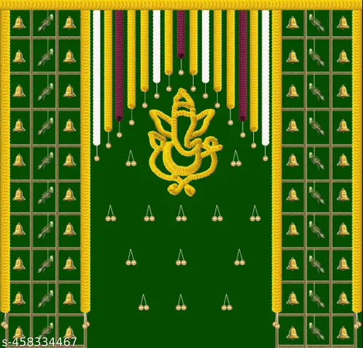     			Festive Backdrop Decorative Curtain For Durga Pooja Festival Backdrop (5 X 5 ft)
