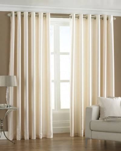     			Tramb Solid Room Darkening Eyelet Curtain 7 ft ( Pack of 2 ) - Cream