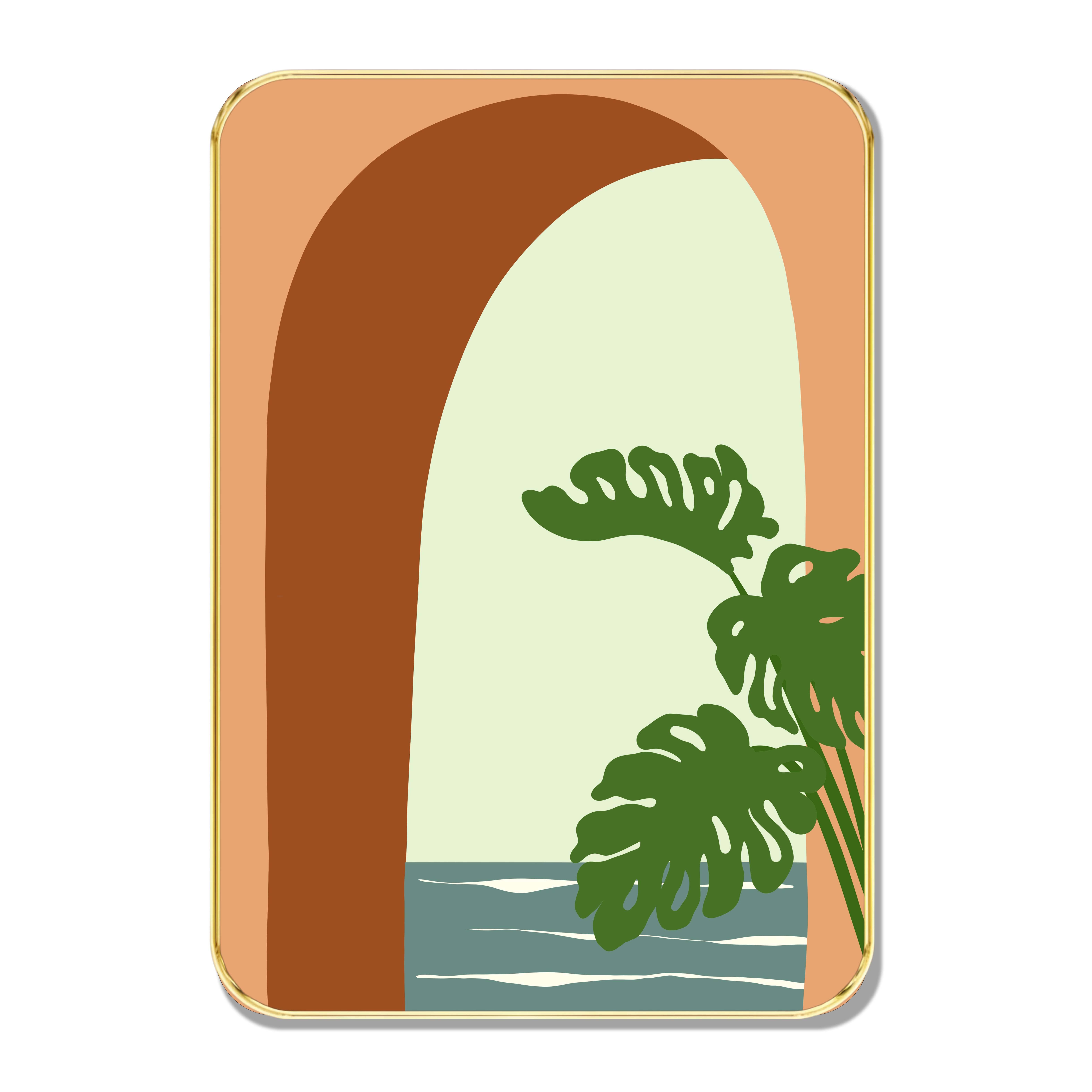 Tropical Arch Window Framed Wall Art | Abstract Monstera Leaf & Ocean View Painting | Modern Golden Frame Decorative Artwork for Living Room, Hall, Bedroom & Office Tropical Arch Window Framed Wall Art | Abstract Monstera Leaf & Ocean View Painting | Modern Golden Frame Decorative Artwork for Living Room, Hall, Bedroom & Office