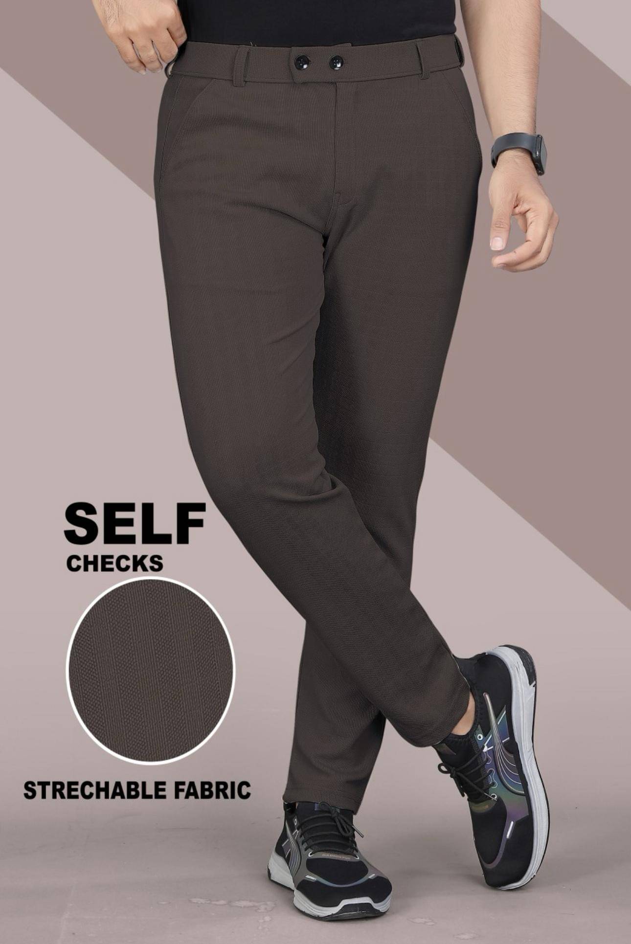     			UPQUEDS Regular Flat Men's Trouser - Dark Brown ( Pack of 1 )
