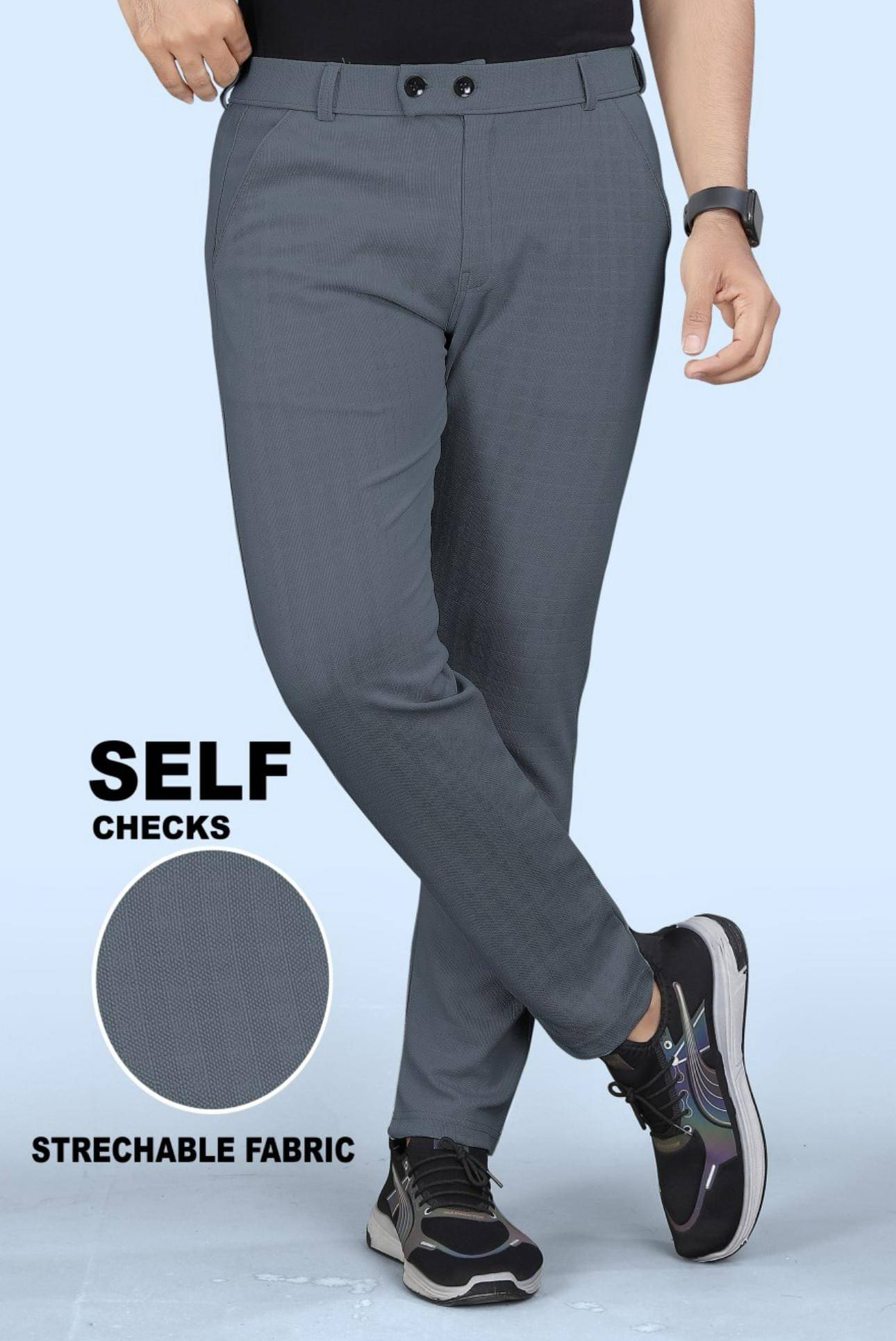     			UPQUEDS Regular Flat Men's Trouser - Dark Grey ( Pack of 1 )