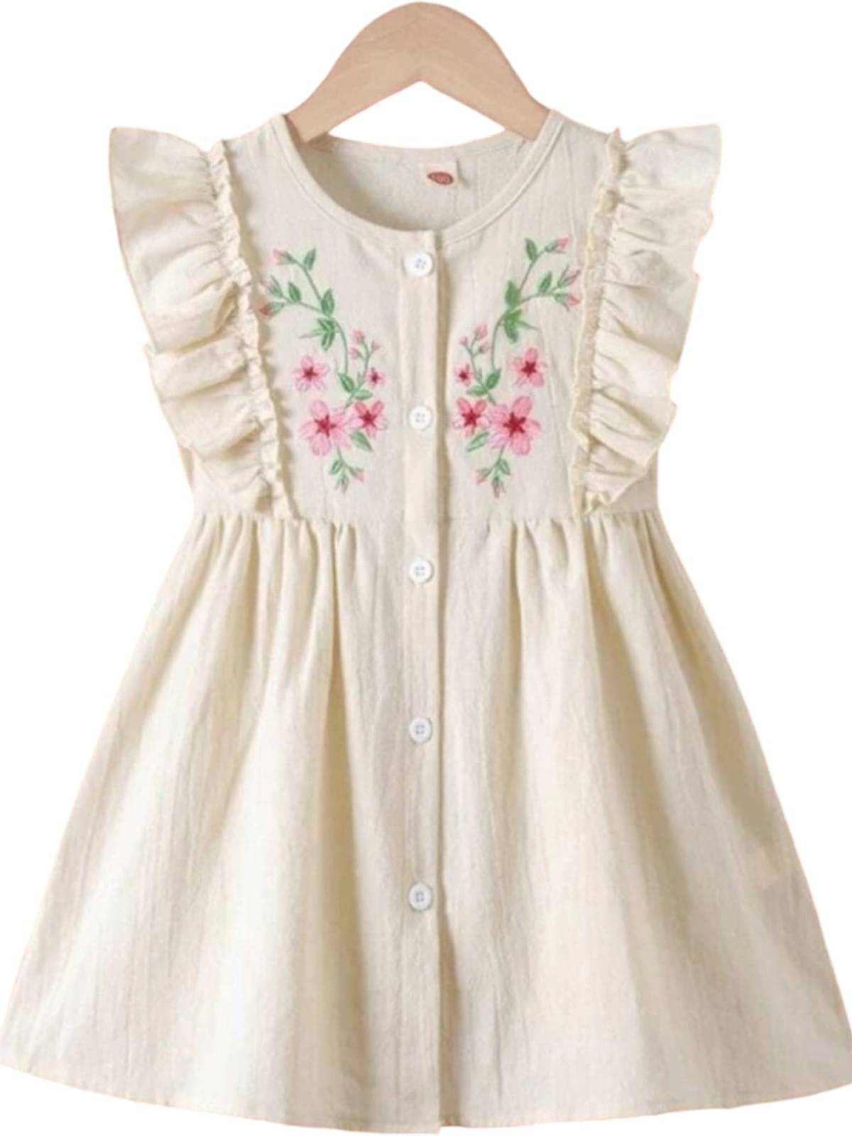     			UPTREND VESTURE Cotton Blend Dress For Baby Girls ( Pack of 1 , White )