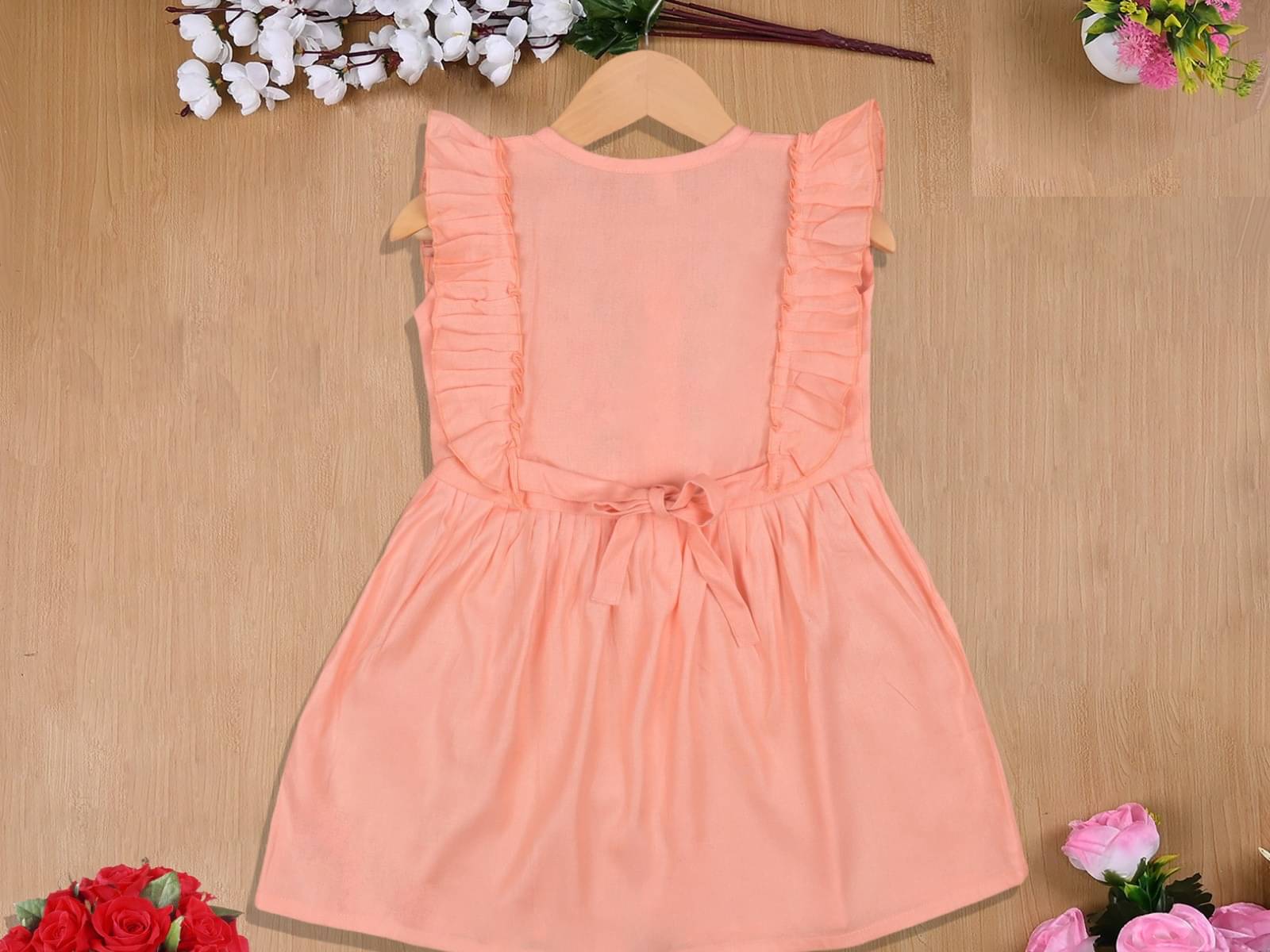 UPTREND VESTURE Cotton Blend Dress For Baby Girls ( Pack of 1 , Beige ) UPTREND VESTURE Cotton Blend Dress For Baby Girls ( Pack of 1 , Beige )