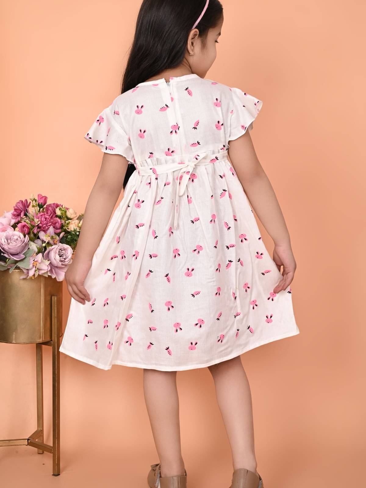     			UPTREND VESTURE Cotton Blend Dress For Girls ( Pack of 1 , Pink )