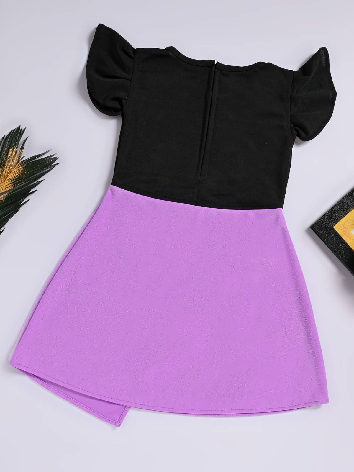     			UPTREND VESTURE Cotton Blend Dress For Baby Girls ( Pack of 1 , Purple )