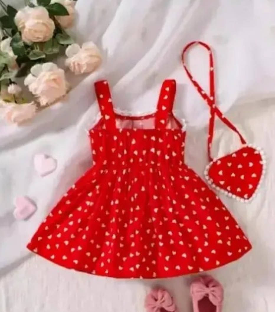     			UPTREND VESTURE Cotton Blend Dress For Baby Girls ( Pack of 1 , Red )