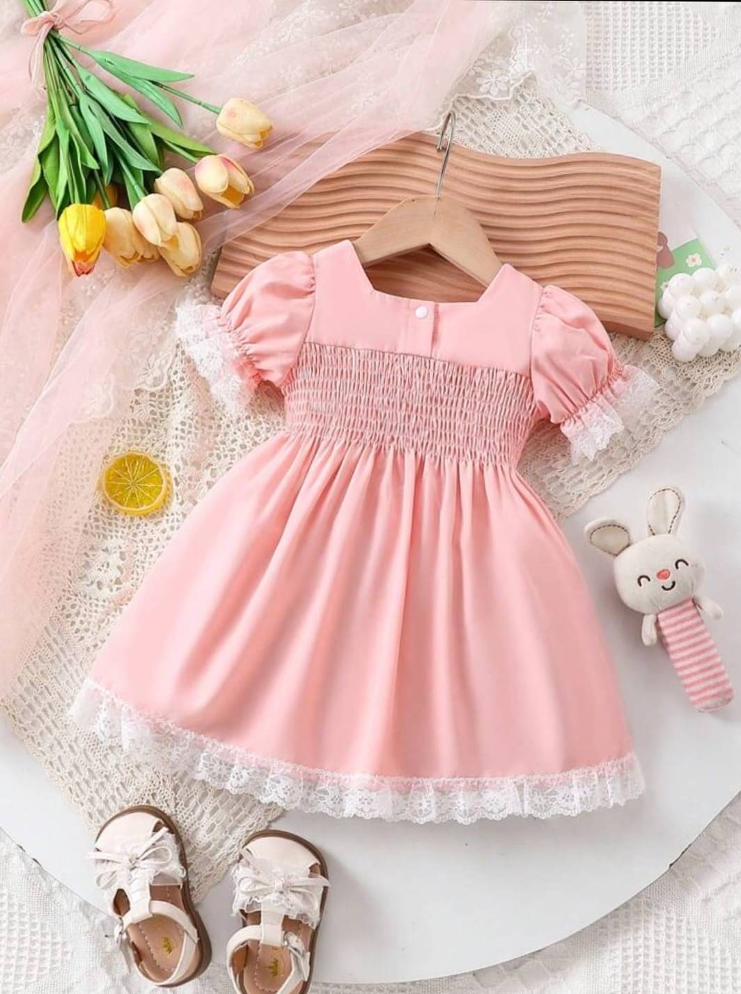     			UPTREND VESTURE Cotton Blend Dress For Baby Girls ( Pack of 1 , Orange )