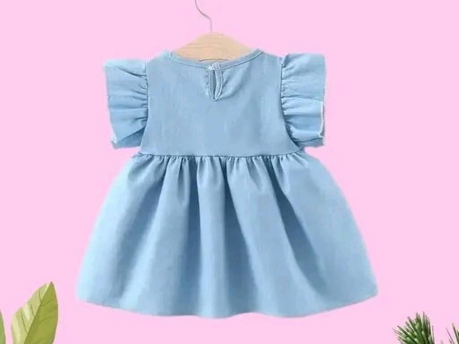     			UPTREND VESTURE Cotton Blend Dress For Baby Girls ( Pack of 1 , Blue )