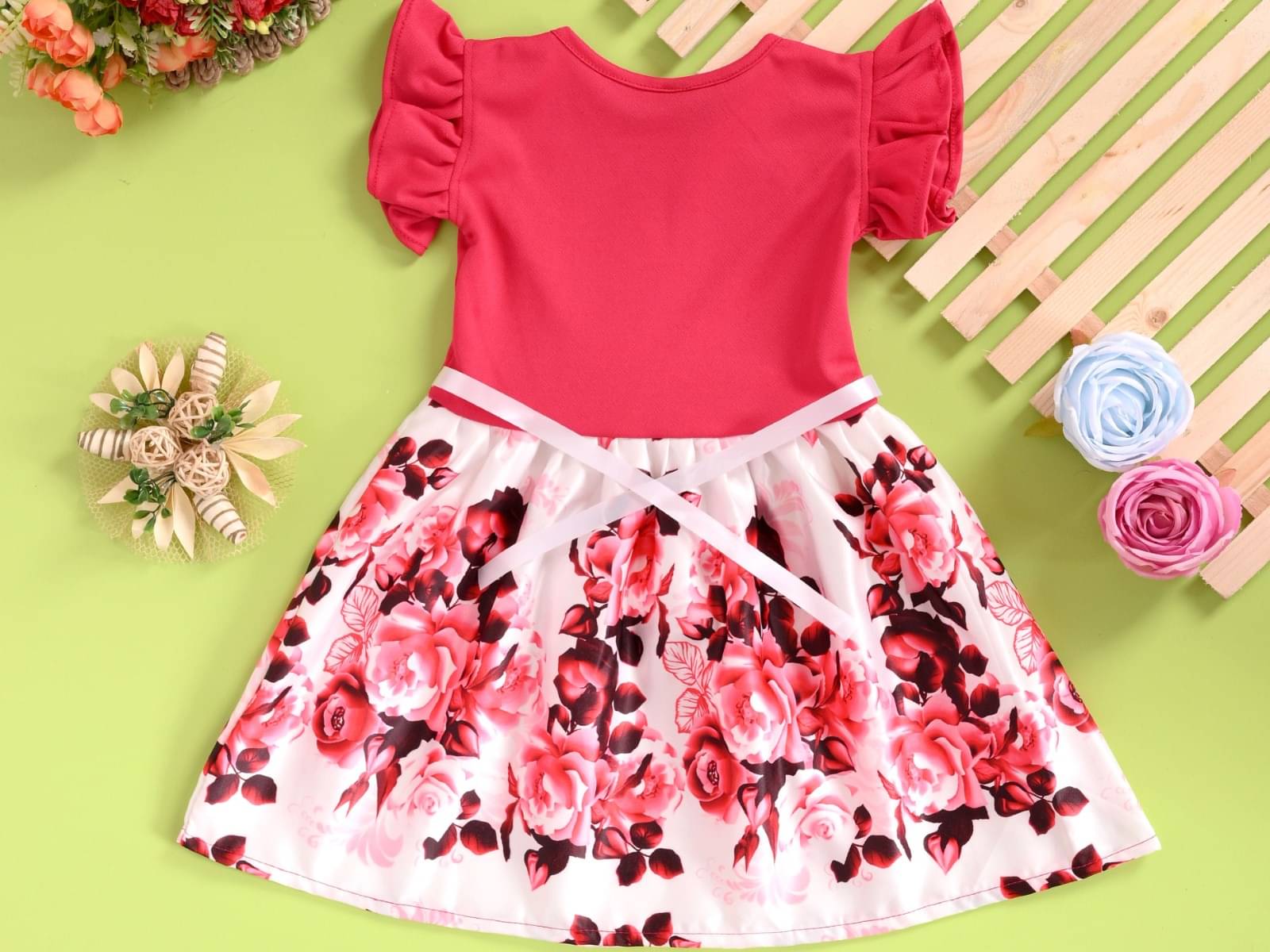     			UPTREND VESTURE Cotton Blend Dress For Girls ( Pack of 1 , Pink )