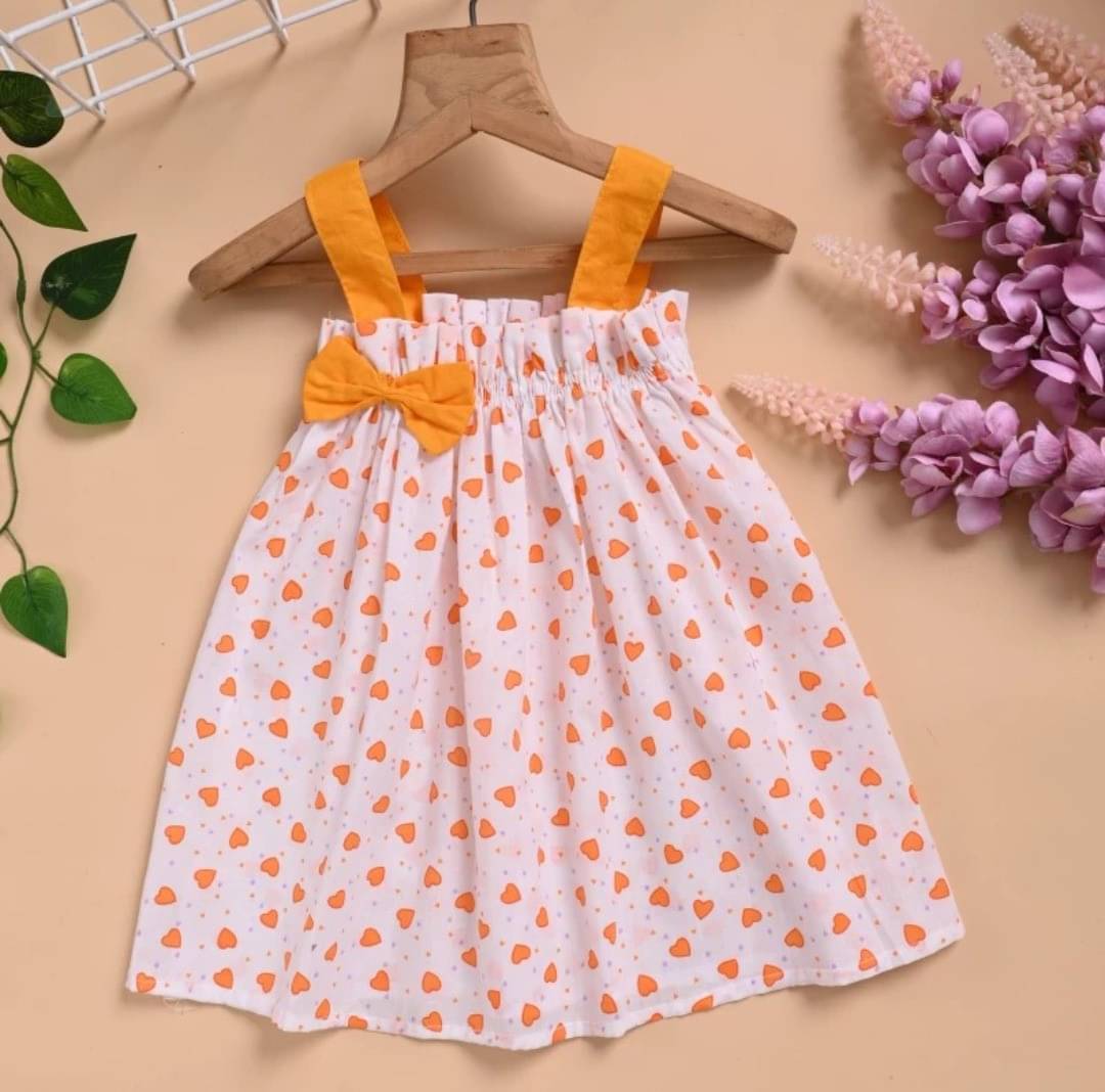     			UPTREND VESTURE Cotton Blend Dress For Baby Girls ( Pack of 1 , Yellow )