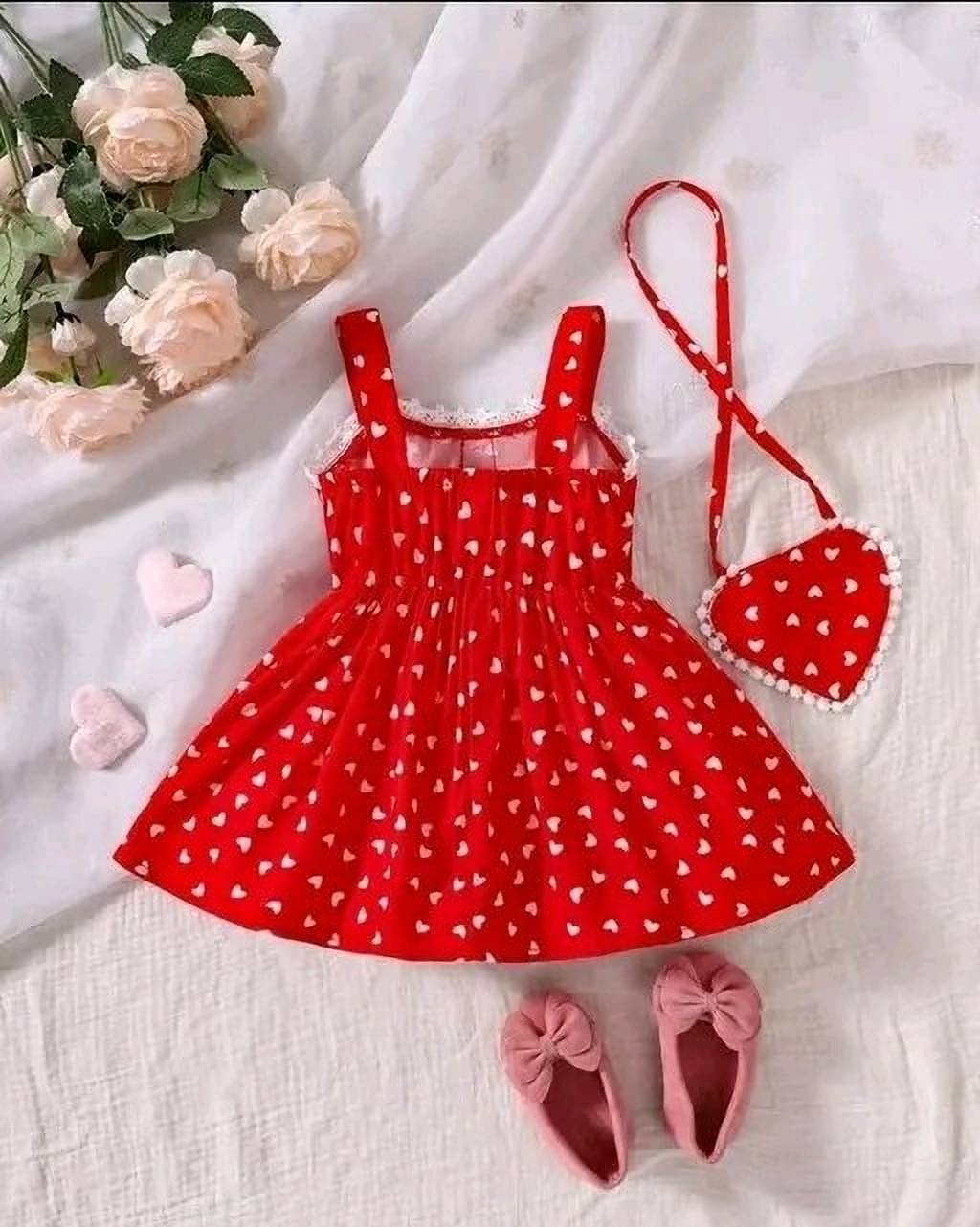 UPTREND VESTURE Cotton Blend Dress For Girls ( Pack of 1 , Red ) UPTREND VESTURE Cotton Blend Dress For Girls ( Pack of 1 , Red )