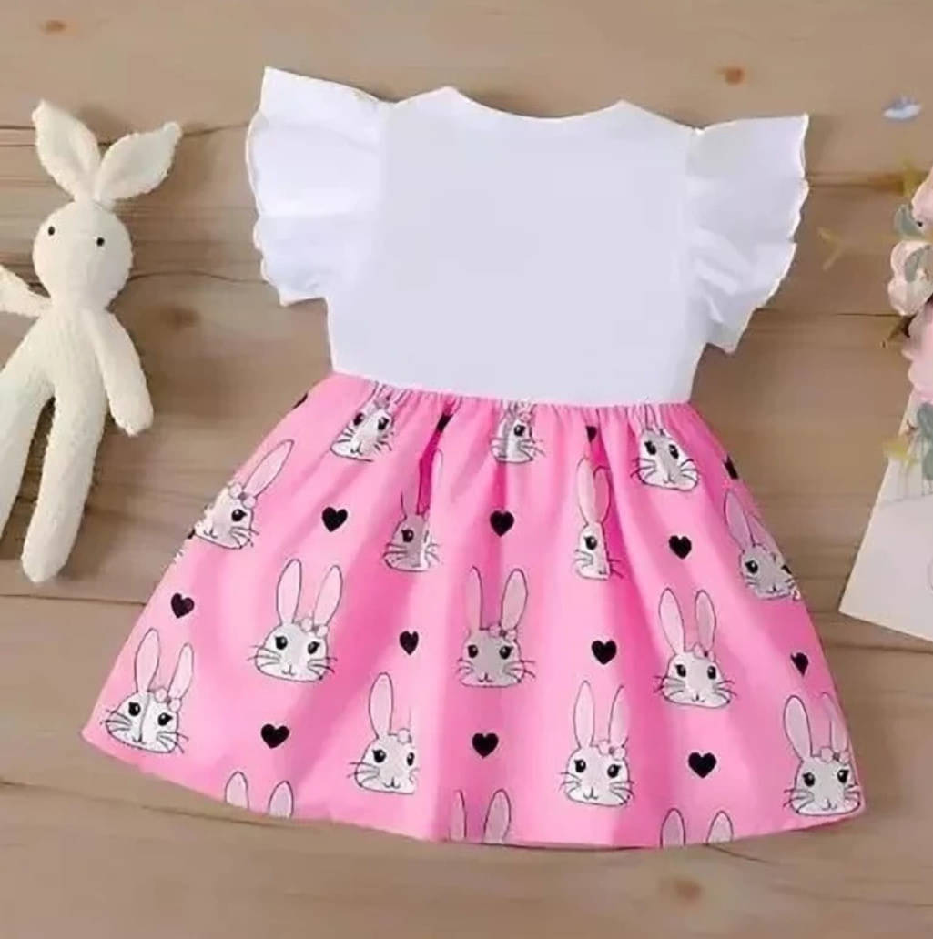     			UPTREND VESTURE Cotton Blend Dress For Baby Girls ( Pack of 1 , White )