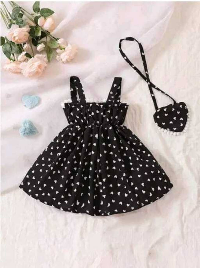     			UPTREND VESTURE Rayon Dress For Baby Girls ( Pack of 1 , Black )