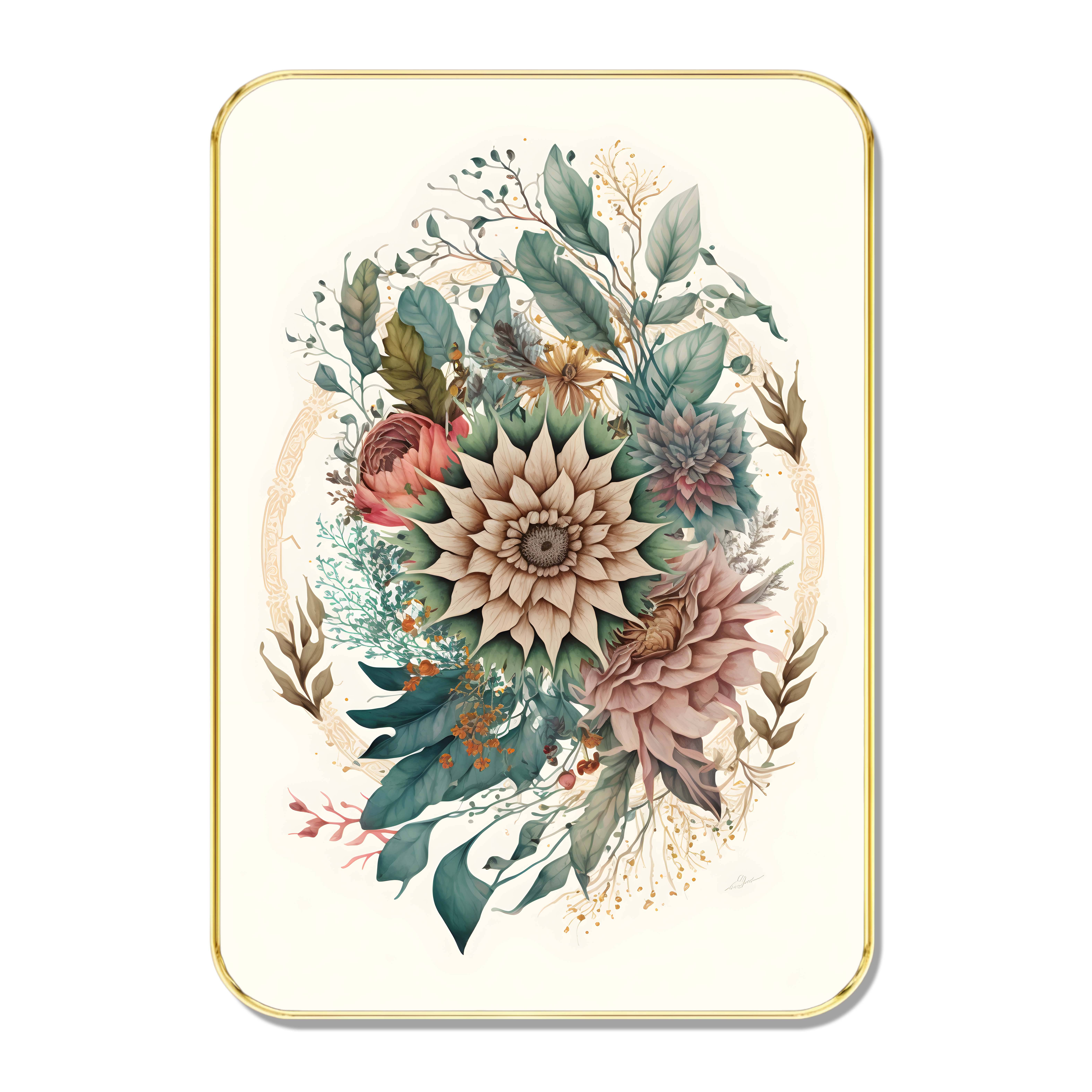 Vintage Floral Bloom Wall Art | Elegant Botanical Painting in Gold Frame | Soft Beige Background with Artistic Flowers & Leaves | Bedroom & Living Room Decor Vintage Floral Bloom Wall Art | Elegant Botanical Painting in Gold Frame | Soft Beige Background with Artistic Flowers & Leaves | Bedroom & Living Room Decor