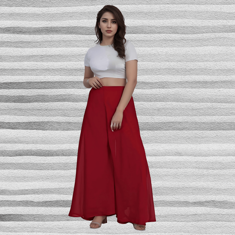     			rangvini Women Georgette Palazzo ( Maroon )