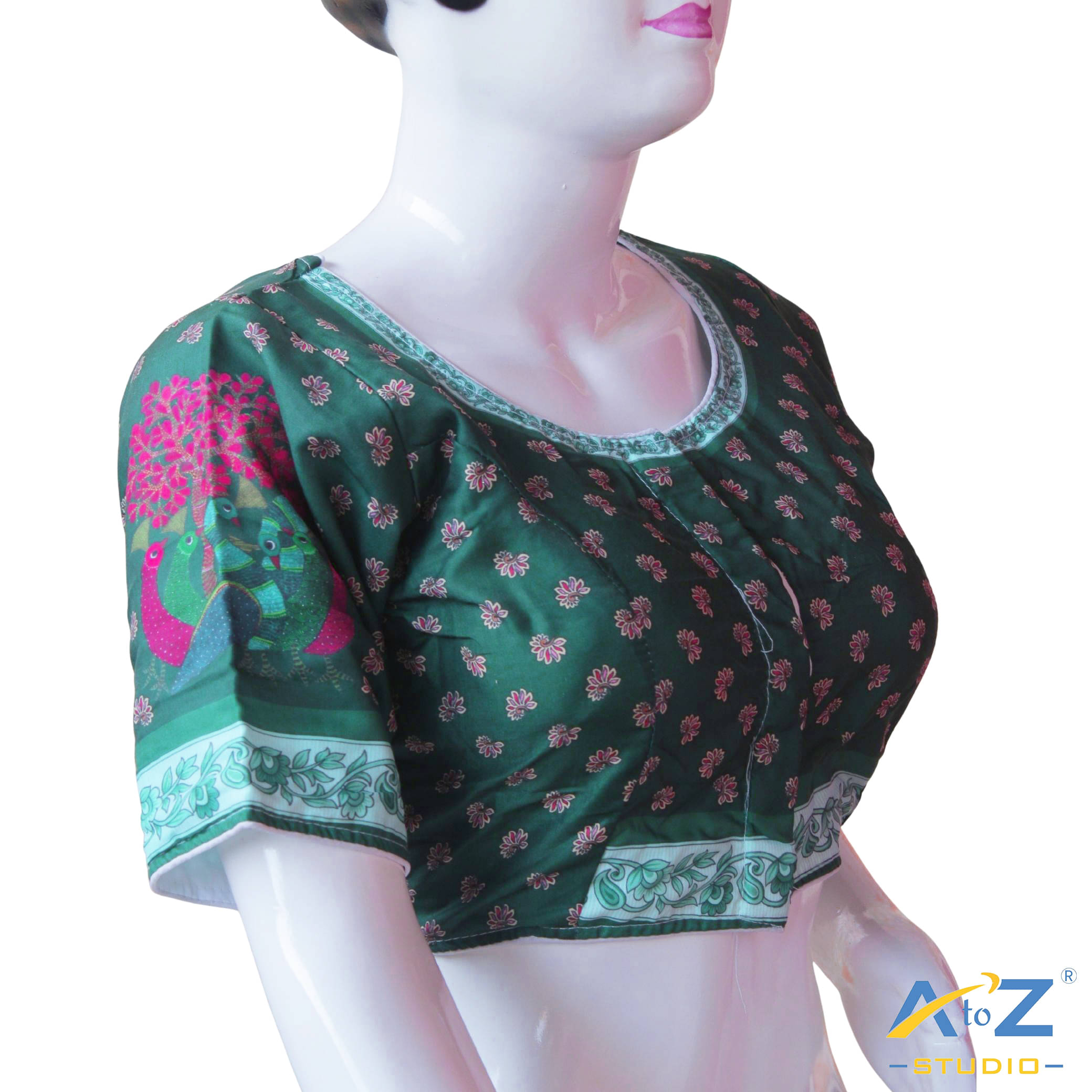     			A to Z Studio Green Readymade with Pad Georgette Women's Blouse ( Pack of 1 )