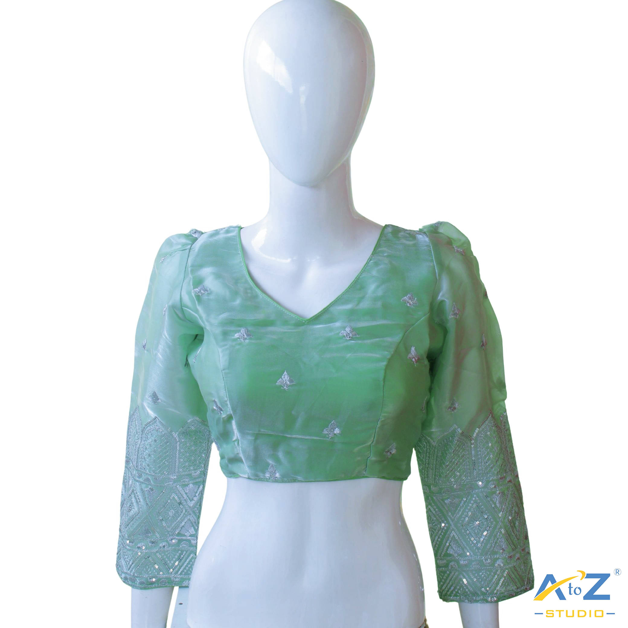     			A to Z Studio Green Readymade with Pad Polyester Women's Blouse ( Pack of 1 )