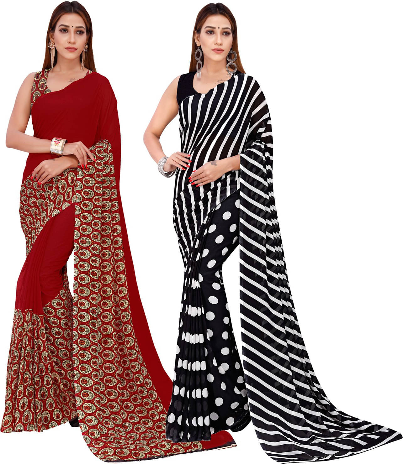     			ANAND SAREES Georgette Printed Saree With Unstitched Blouse Piece ( Multicolor )