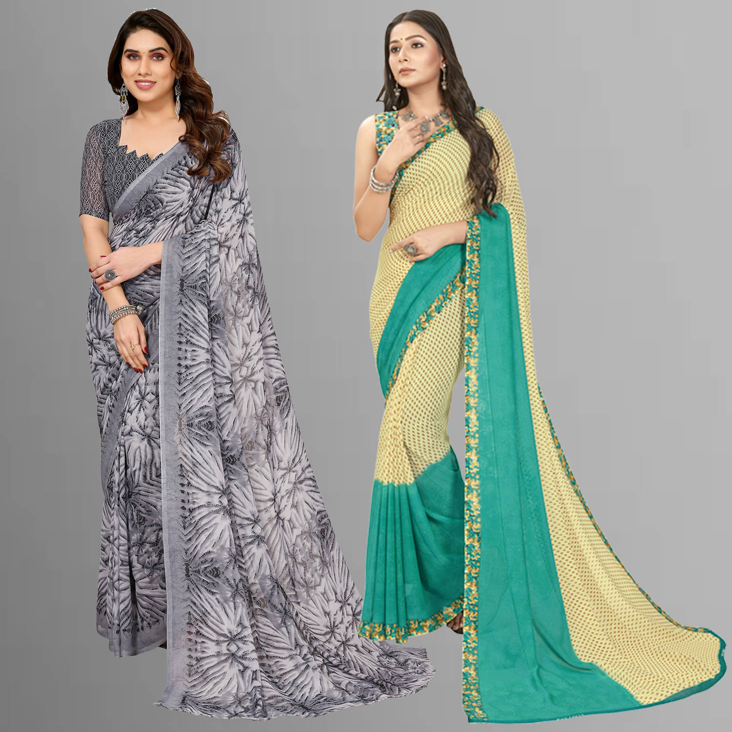 ANAND SAREES Georgette Printed Saree With Unstitched Blouse Piece ( Multicolor ) ANAND SAREES Georgette Printed Saree With Unstitched Blouse Piece ( Multicolor )